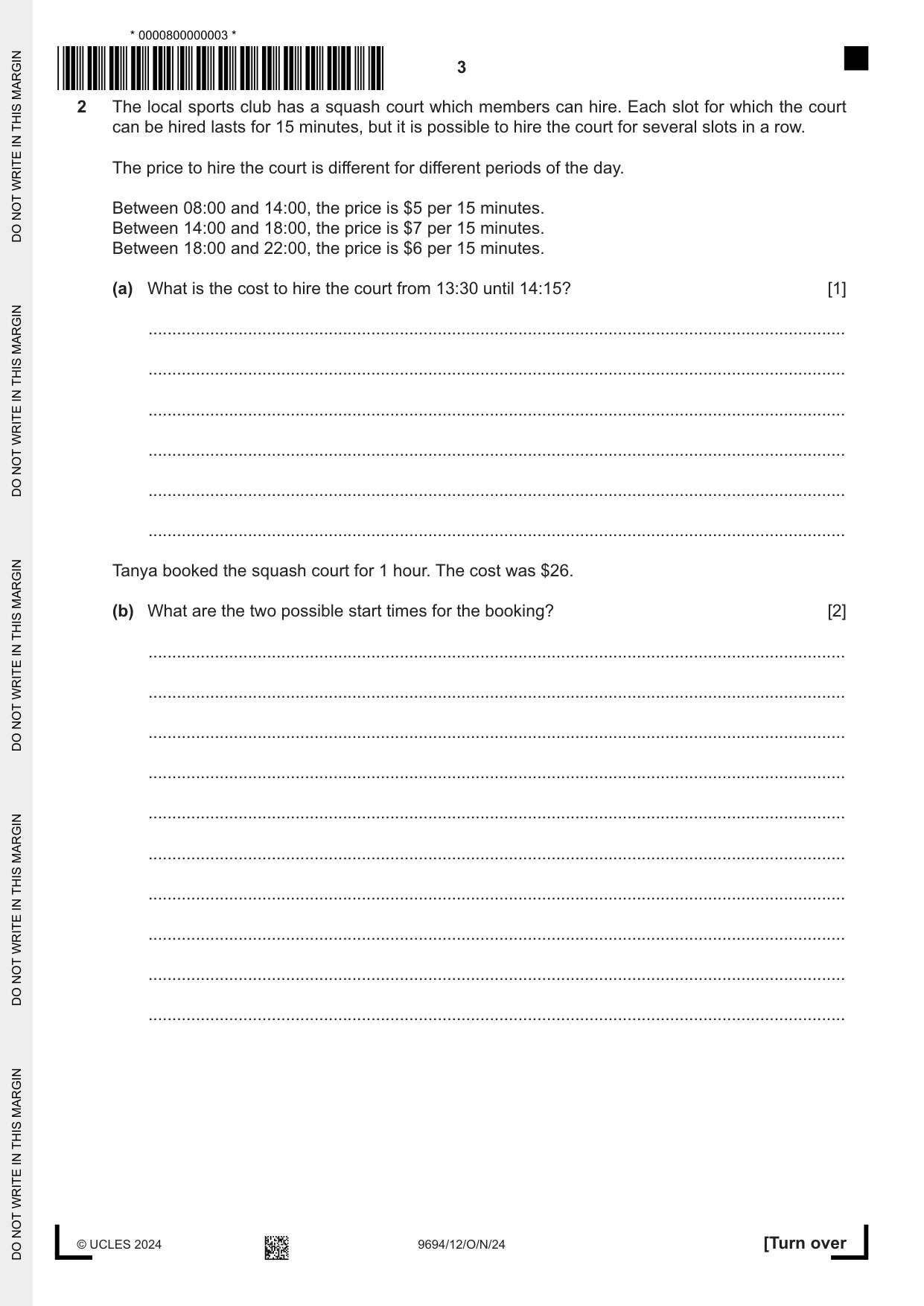 Cambridge A Level Thinking Skills 9694 2024 Oct/Nov Paper 1 · Variant 2 question paper, page 3 of 20