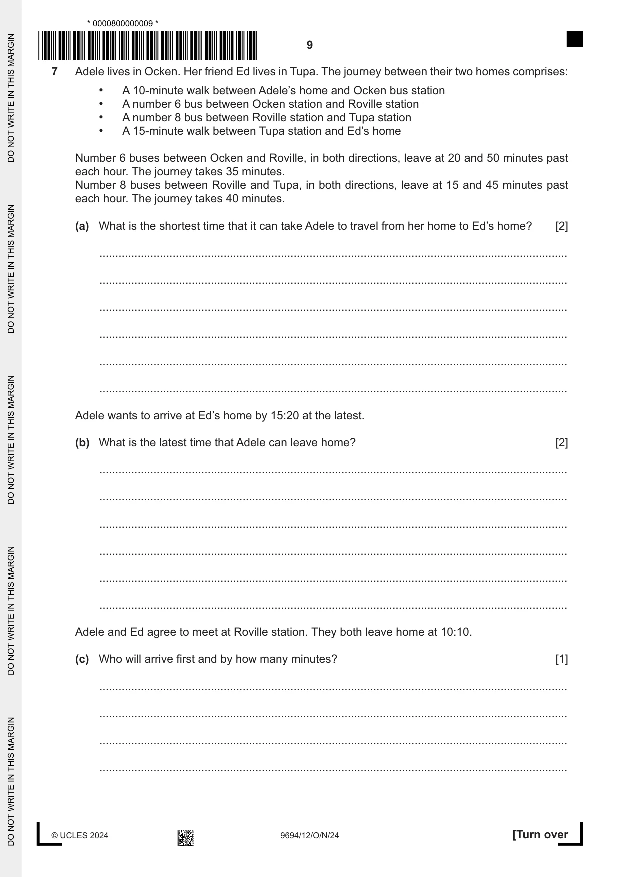 Cambridge A Level Thinking Skills 9694 2024 Oct/Nov Paper 1 · Variant 2 question paper, page 9 of 20