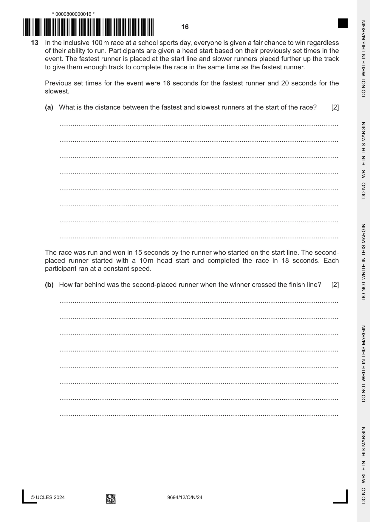 Cambridge A Level Thinking Skills 9694 2024 Oct/Nov Paper 1 · Variant 2 question paper, page 16 of 20