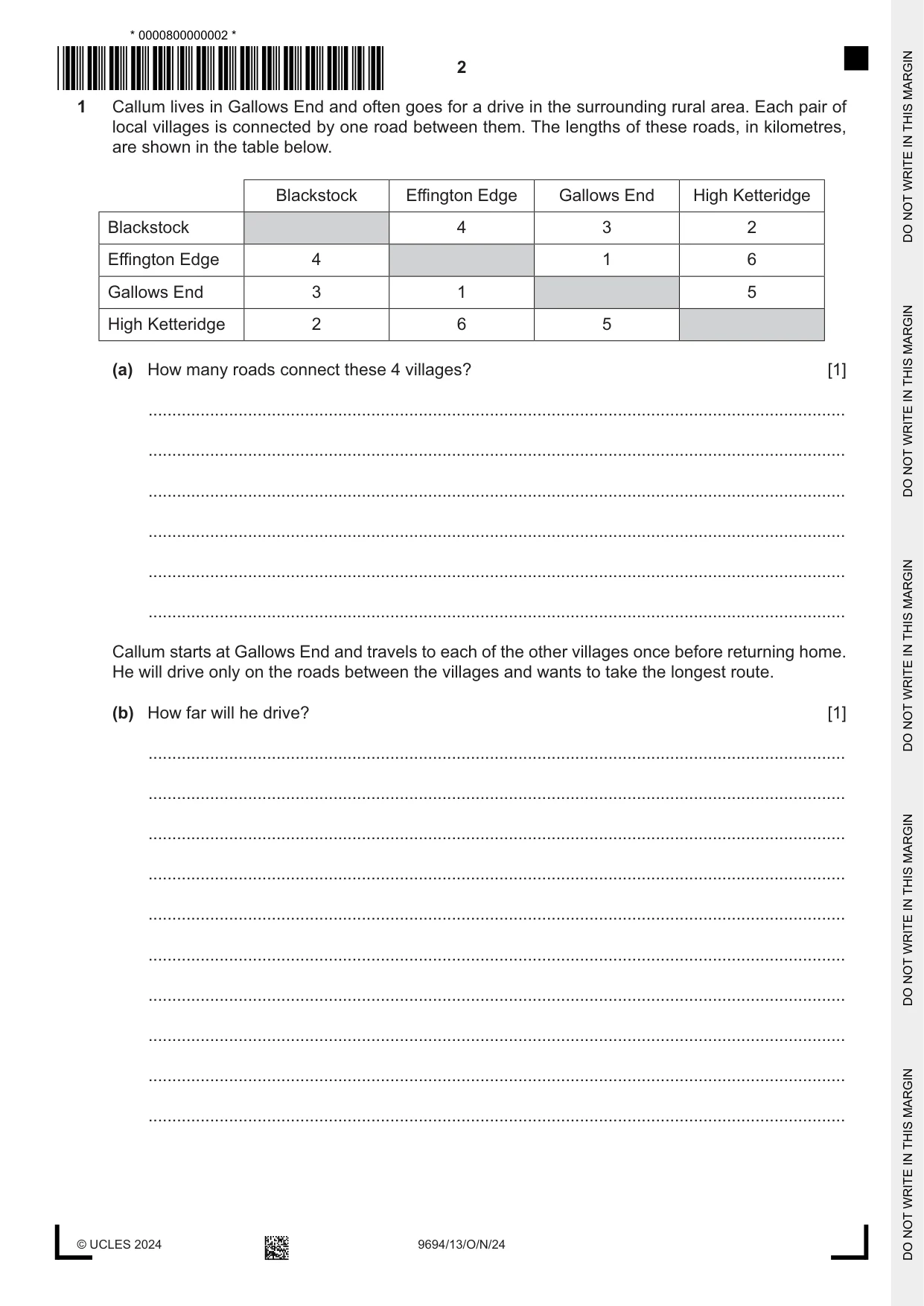 Cambridge A Level Thinking Skills 9694 2024 Oct/Nov Paper 1 · Variant 3 question paper, page 2 of 20
