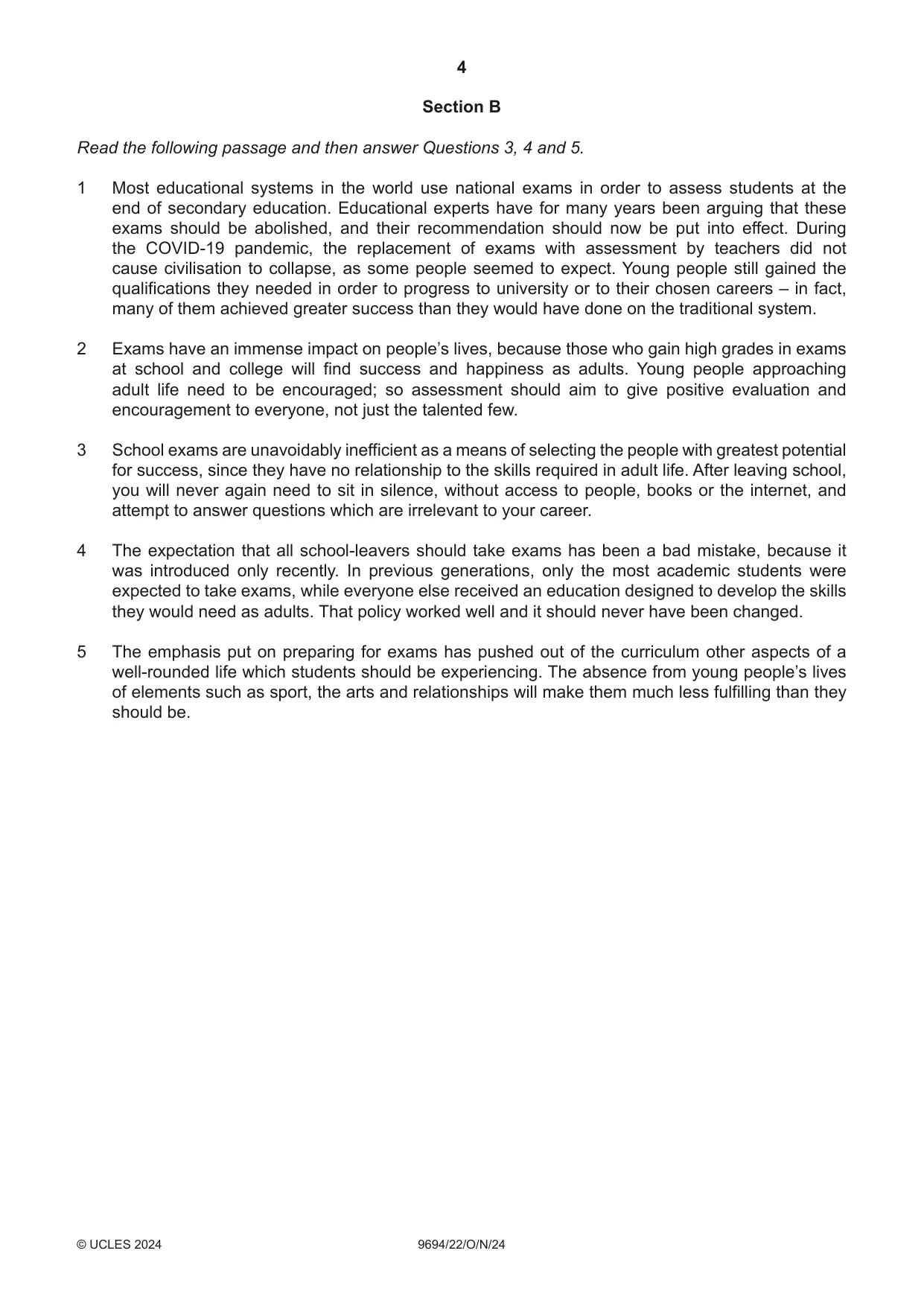 Cambridge A Level Thinking Skills 9694 2024 Oct/Nov Paper 2 · Variant 2 question paper, page 4 of 8