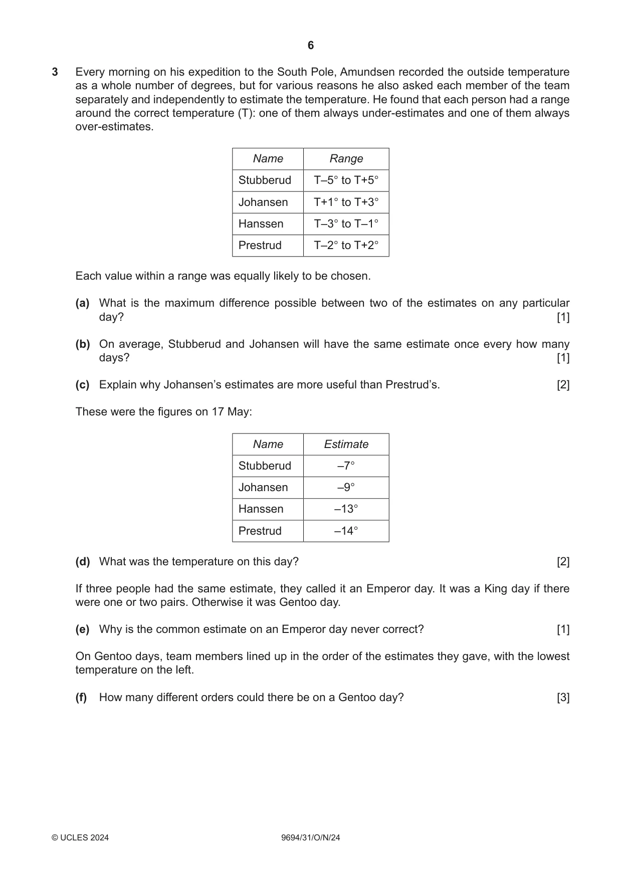 Cambridge A Level Thinking Skills 9694 2024 Oct/Nov Paper 3 · Variant 1 question paper, page 6 of 12