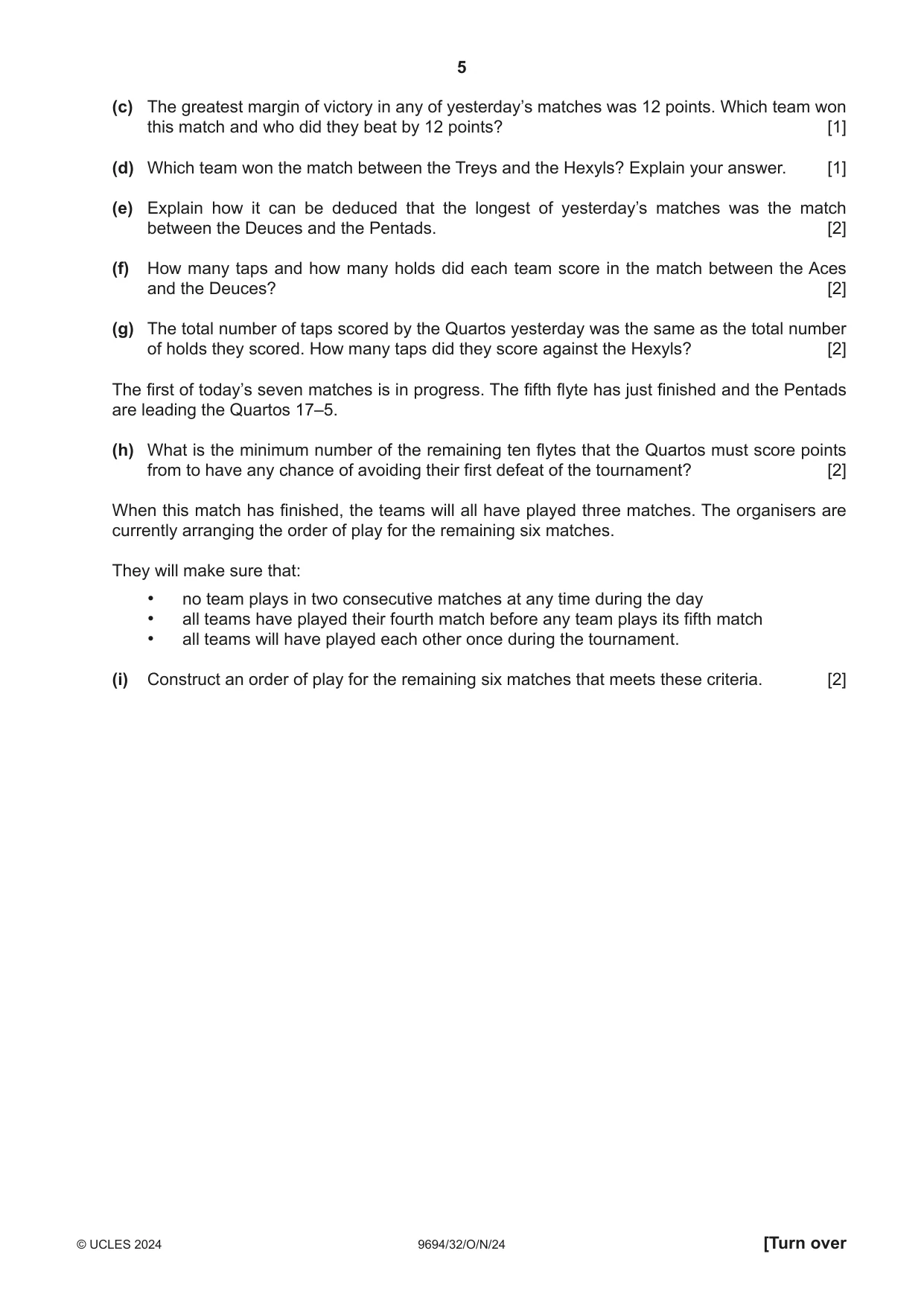 Cambridge A Level Thinking Skills 9694 2024 Oct/Nov Paper 3 · Variant 2 question paper, page 5 of 12
