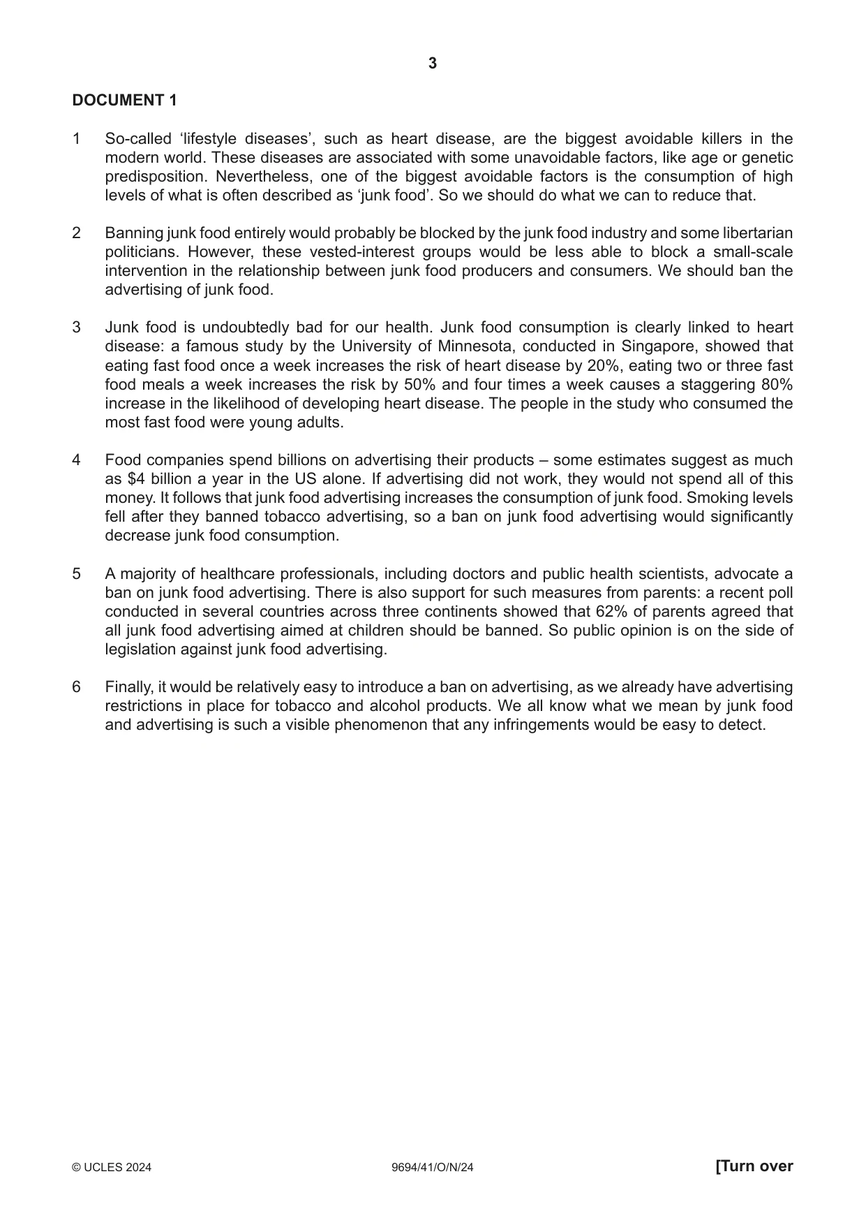 Cambridge A Level Thinking Skills 9694 2024 Oct/Nov Paper 4 · Variant 1 question paper, page 3 of 8