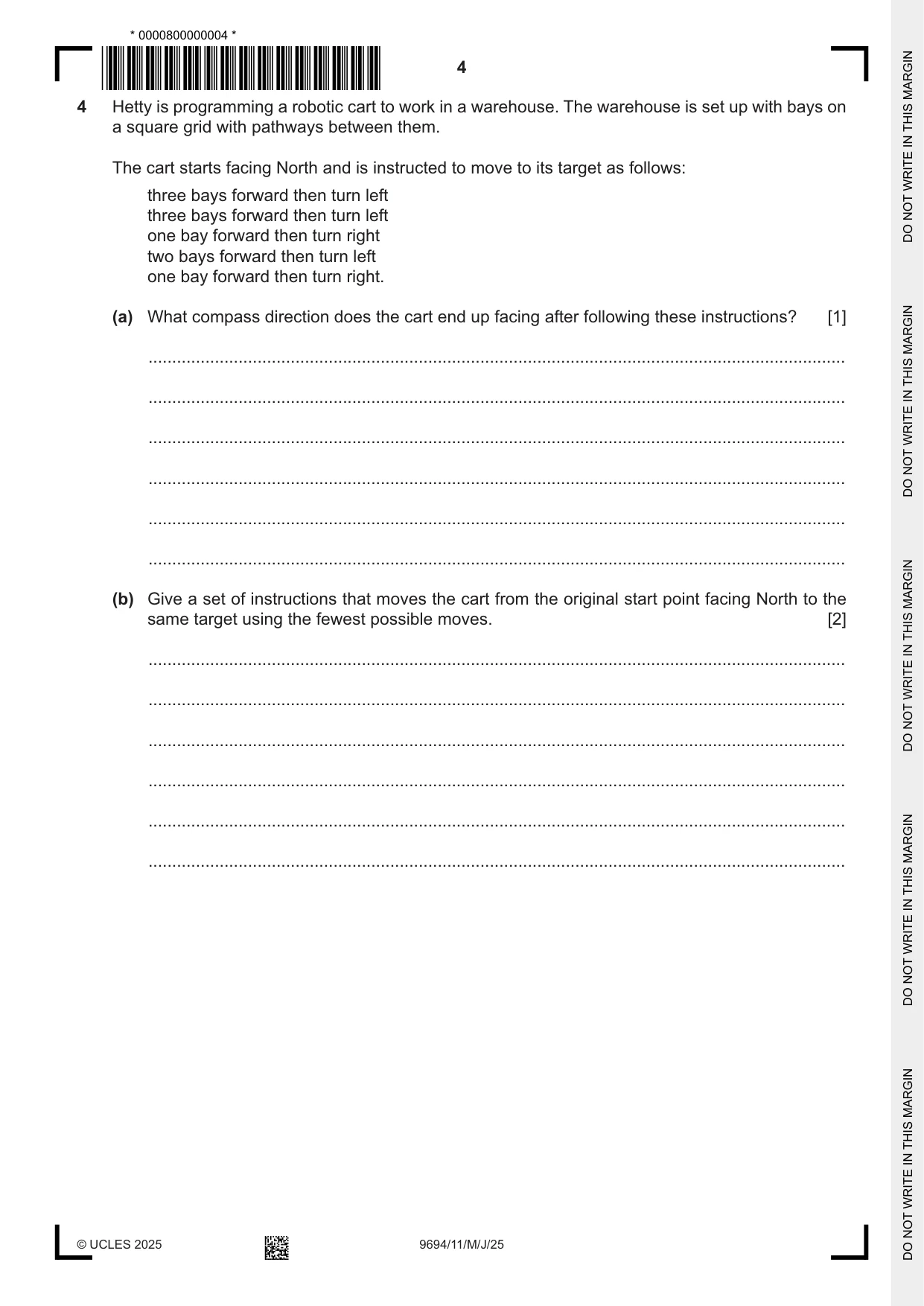 Cambridge A Level Thinking Skills 9694 2025 May/June Paper 1 · Variant 1 question paper, page 4 of 16