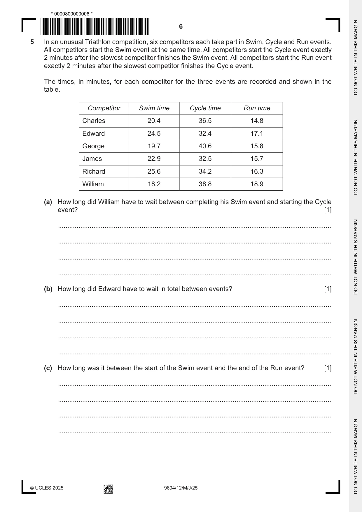 Cambridge A Level Thinking Skills 9694 2025 May/June Paper 1 · Variant 2 question paper, page 6 of 16