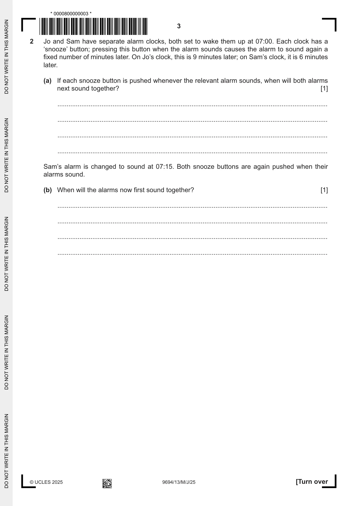 Cambridge A Level Thinking Skills 9694 2025 May/June Paper 1 · Variant 3 question paper, page 3 of 16