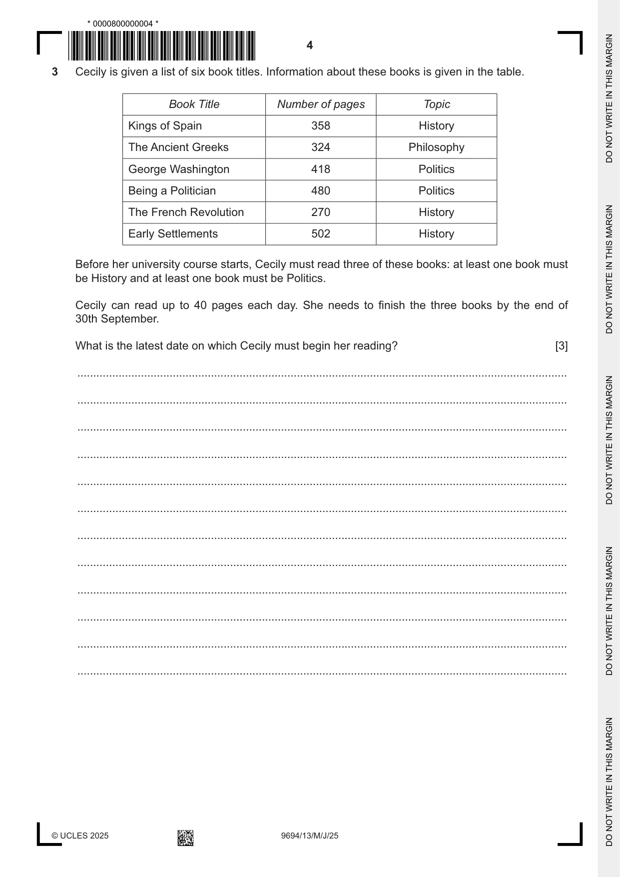 Cambridge A Level Thinking Skills 9694 2025 May/June Paper 1 · Variant 3 question paper, page 4 of 16