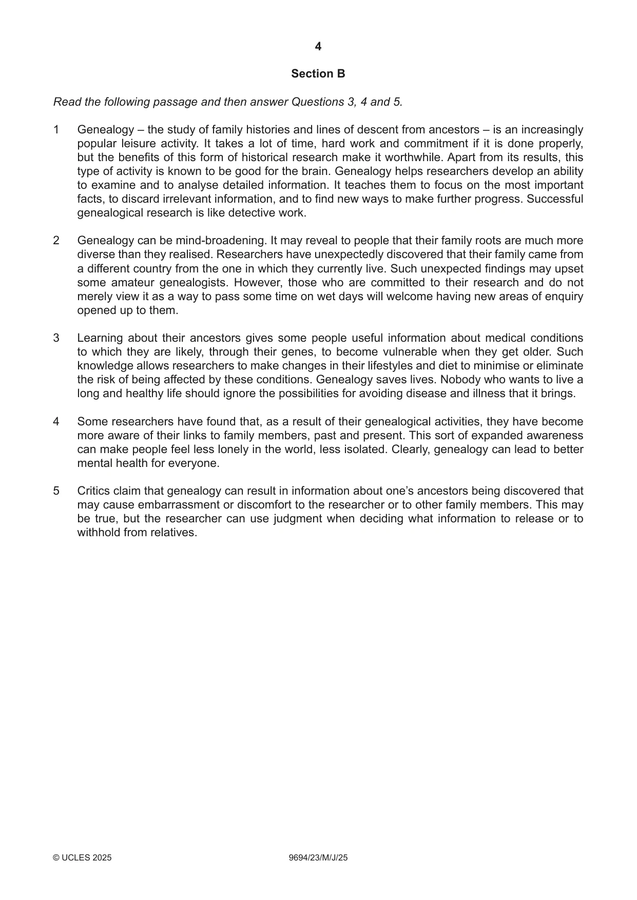 Cambridge A Level Thinking Skills 9694 2025 May/June Paper 2 · Variant 3 question paper, page 4 of 8