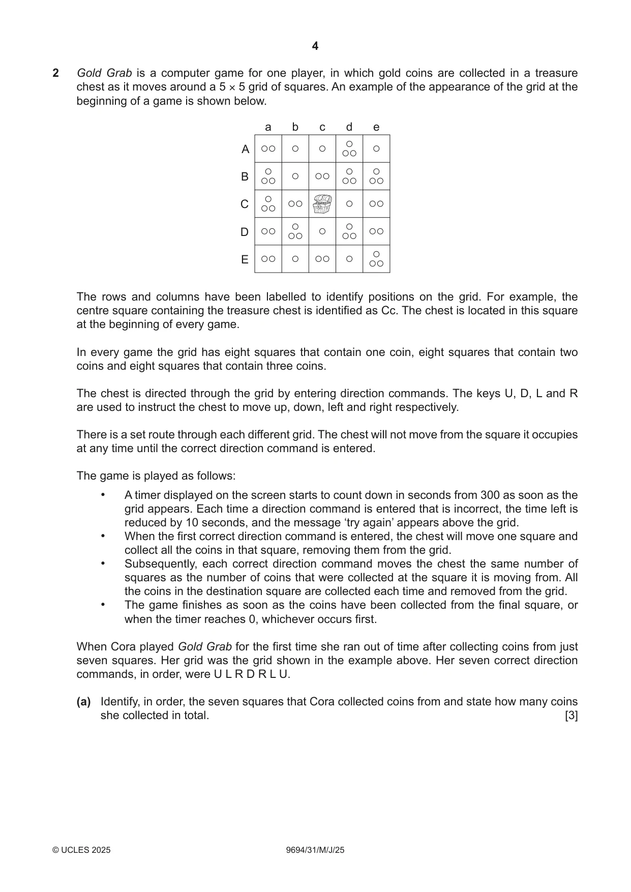 Cambridge A Level Thinking Skills 9694 2025 May/June Paper 3 · Variant 1 question paper, page 4 of 8