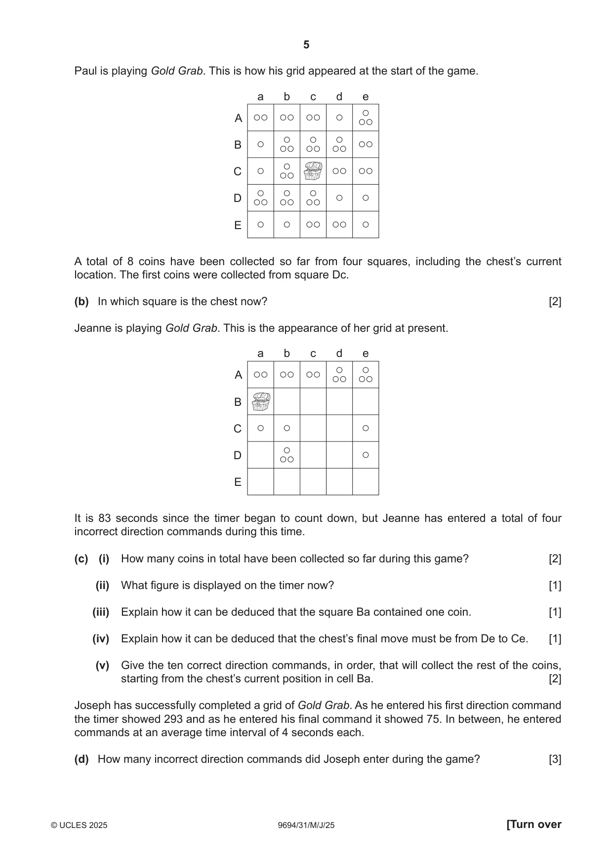 Cambridge A Level Thinking Skills 9694 2025 May/June Paper 3 · Variant 1 question paper, page 5 of 8