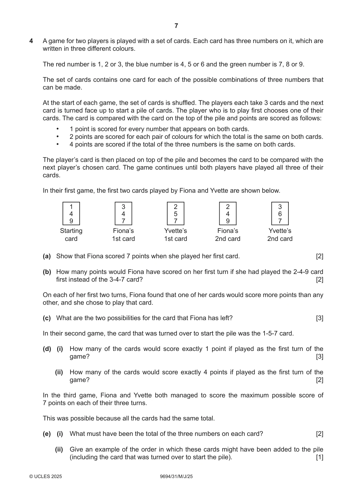 Cambridge A Level Thinking Skills 9694 2025 May/June Paper 3 · Variant 1 question paper, page 7 of 8