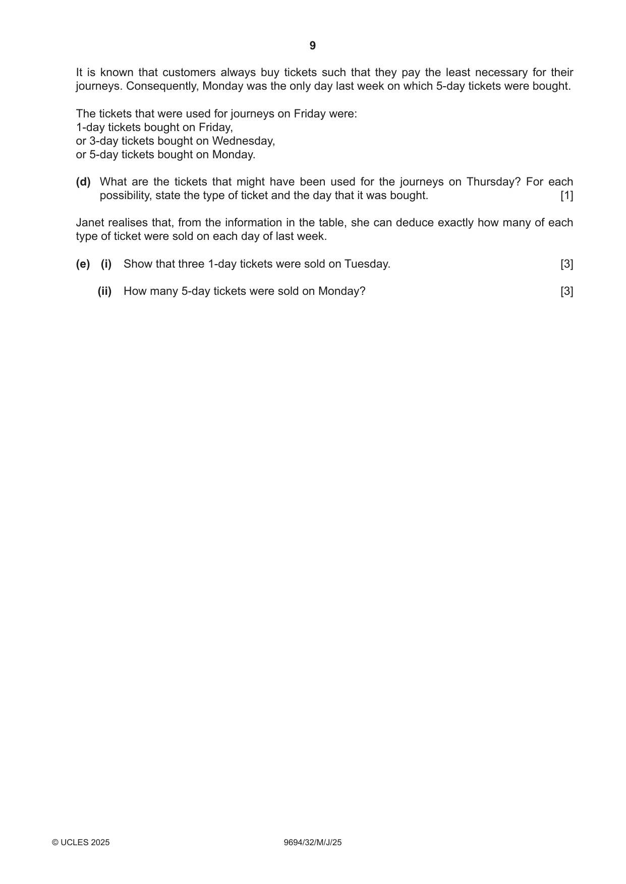 Cambridge A Level Thinking Skills 9694 2025 May/June Paper 3 · Variant 2 question paper, page 9 of 12