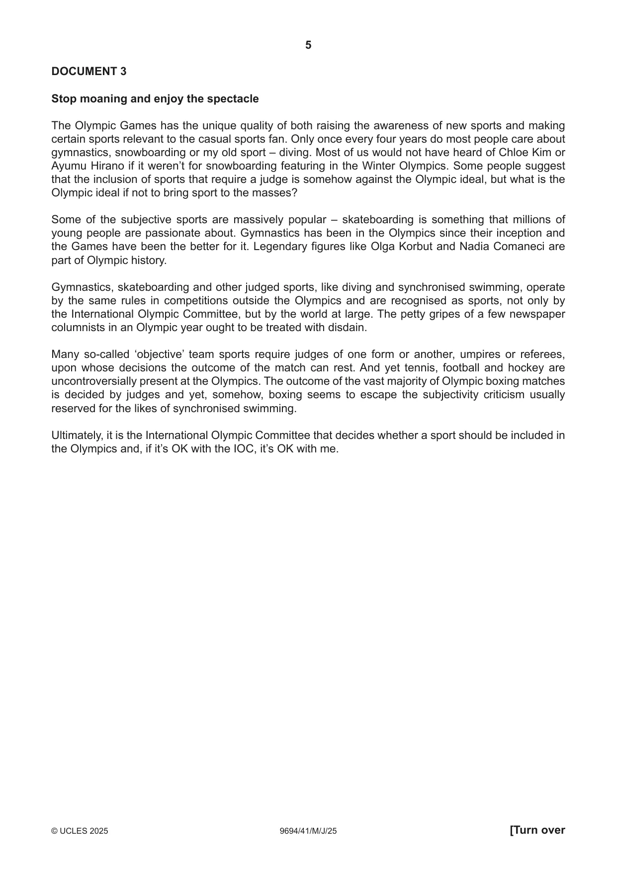 Cambridge A Level Thinking Skills 9694 2025 May/June Paper 4 · Variant 1 question paper, page 5 of 8