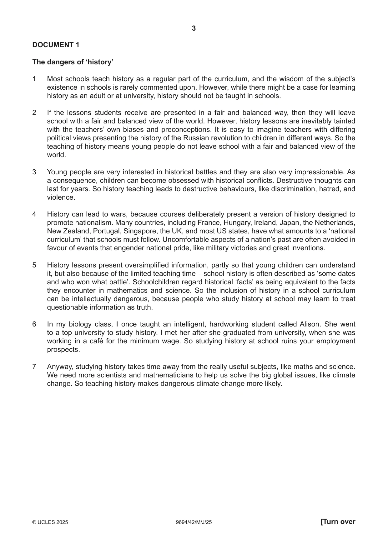 Cambridge A Level Thinking Skills 9694 2025 May/June Paper 4 · Variant 2 question paper, page 3 of 8