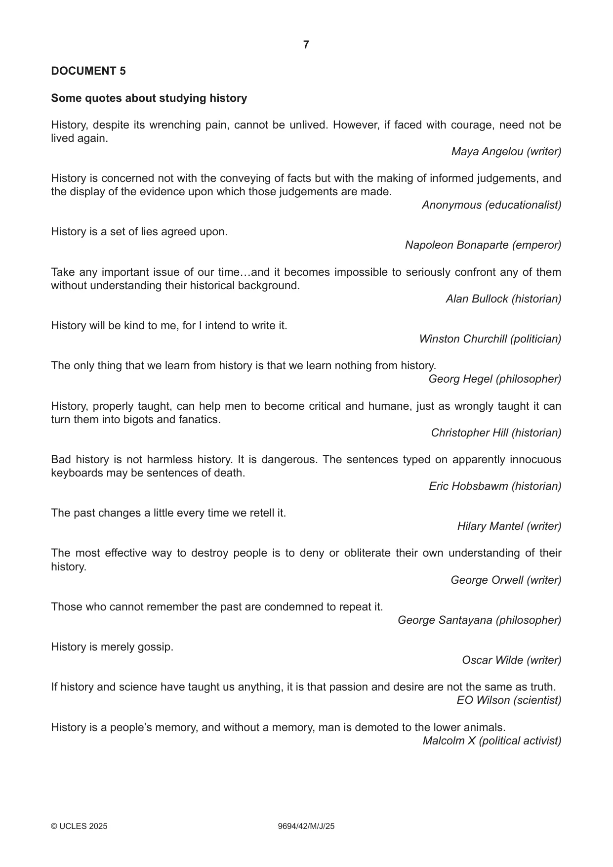 Cambridge A Level Thinking Skills 9694 2025 May/June Paper 4 · Variant 2 question paper, page 7 of 8