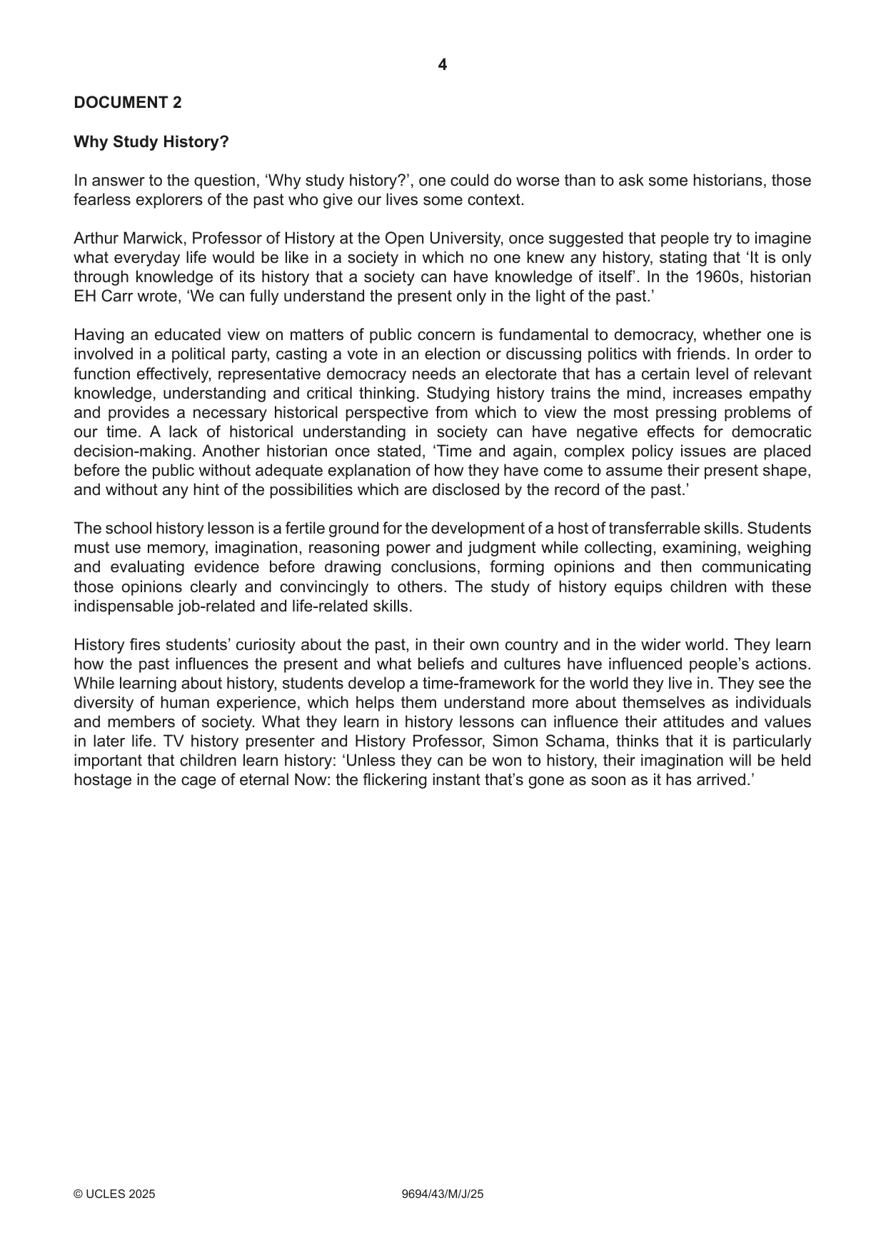 Cambridge A Level Thinking Skills 9694 2025 May/June Paper 4 · Variant 3 question paper, page 4 of 8