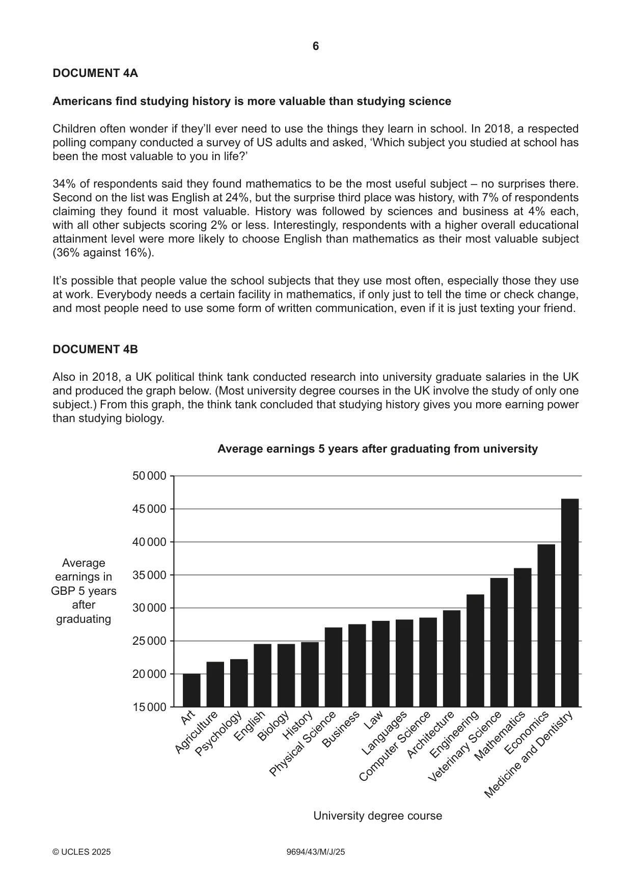 Cambridge A Level Thinking Skills 9694 2025 May/June Paper 4 · Variant 3 question paper, page 6 of 8
