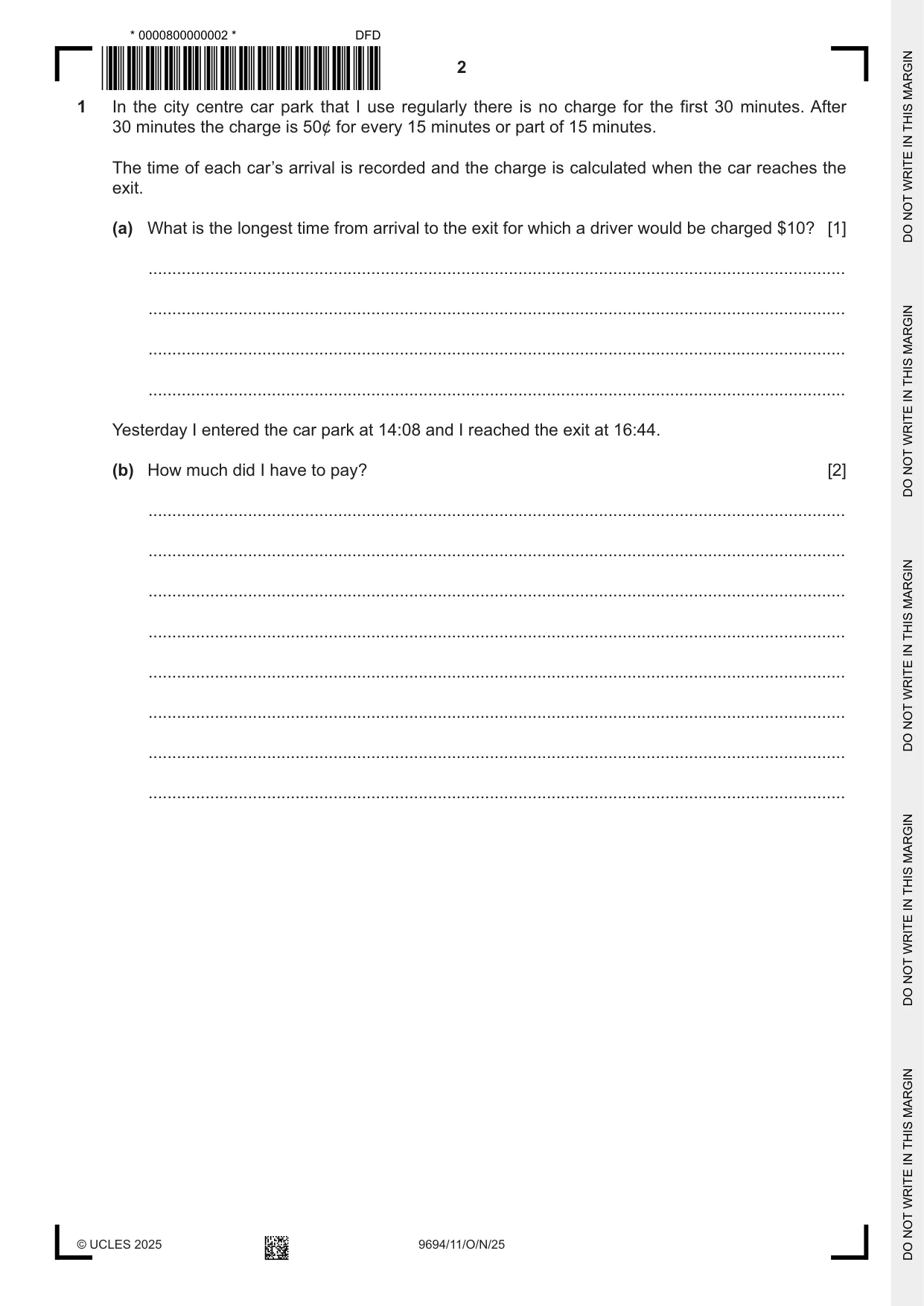 Cambridge A Level Thinking Skills 9694 2025 Oct/Nov Paper 1 · Variant 1 question paper, page 2 of 16