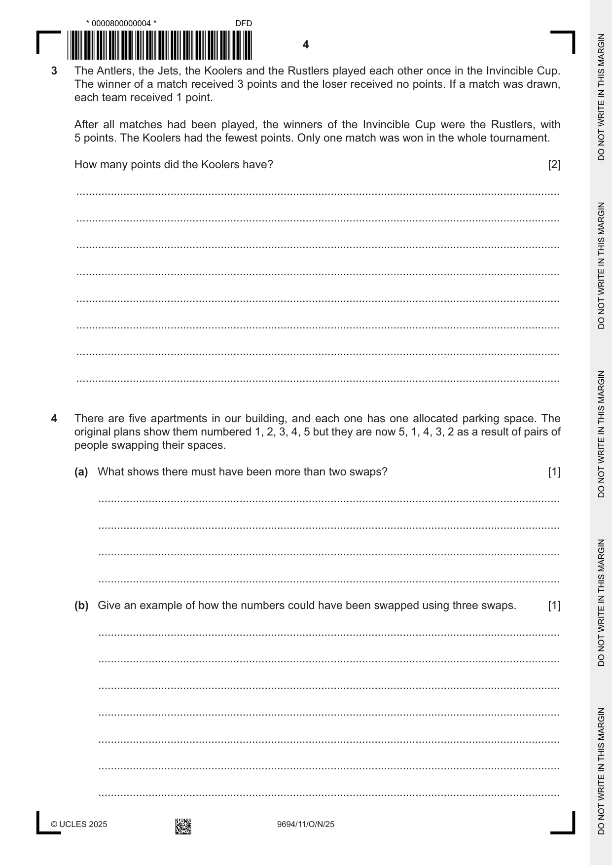 Cambridge A Level Thinking Skills 9694 2025 Oct/Nov Paper 1 · Variant 1 question paper, page 4 of 16
