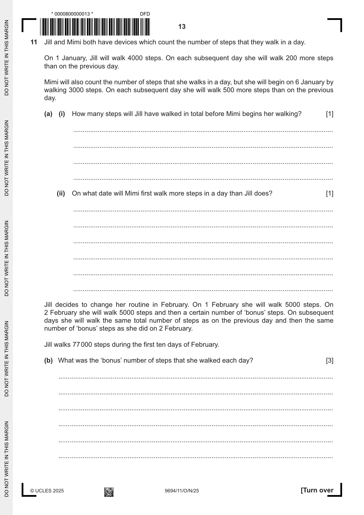 Cambridge A Level Thinking Skills 9694 2025 Oct/Nov Paper 1 · Variant 1 question paper, page 13 of 16