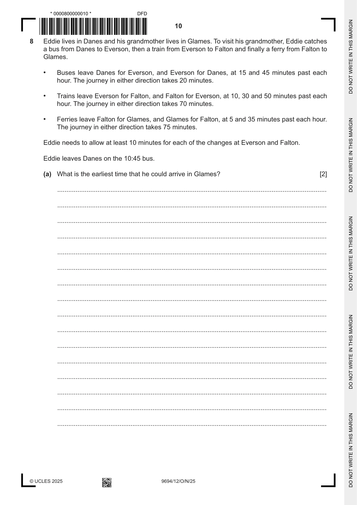 Cambridge A Level Thinking Skills 9694 2025 Oct/Nov Paper 1 · Variant 2 question paper, page 10 of 16