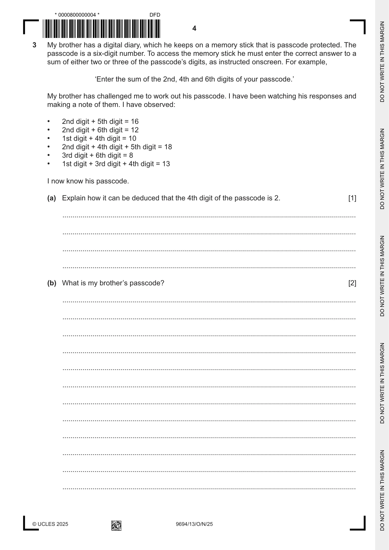 Cambridge A Level Thinking Skills 9694 2025 Oct/Nov Paper 1 · Variant 3 question paper, page 4 of 16