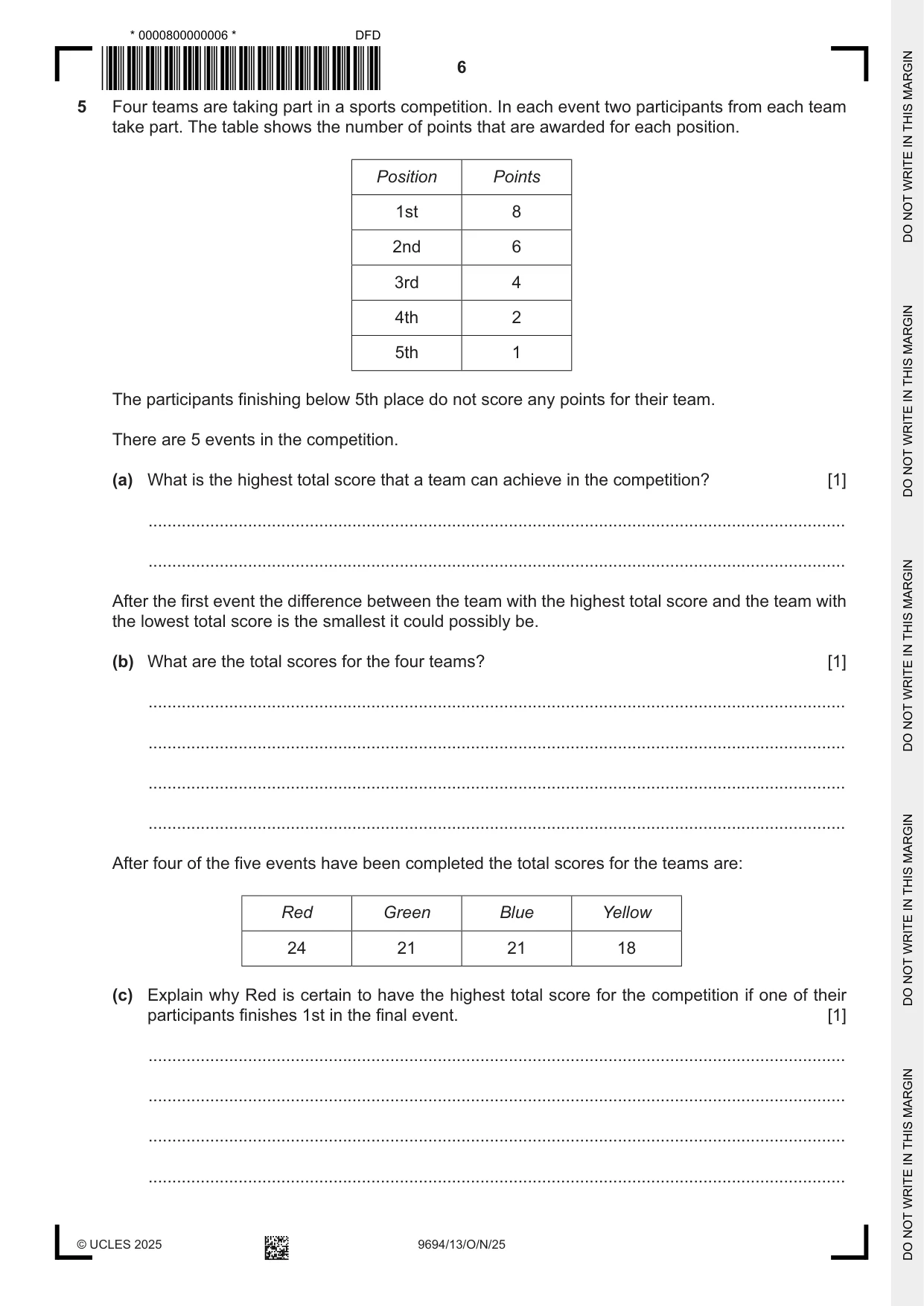 Cambridge A Level Thinking Skills 9694 2025 Oct/Nov Paper 1 · Variant 3 question paper, page 6 of 16