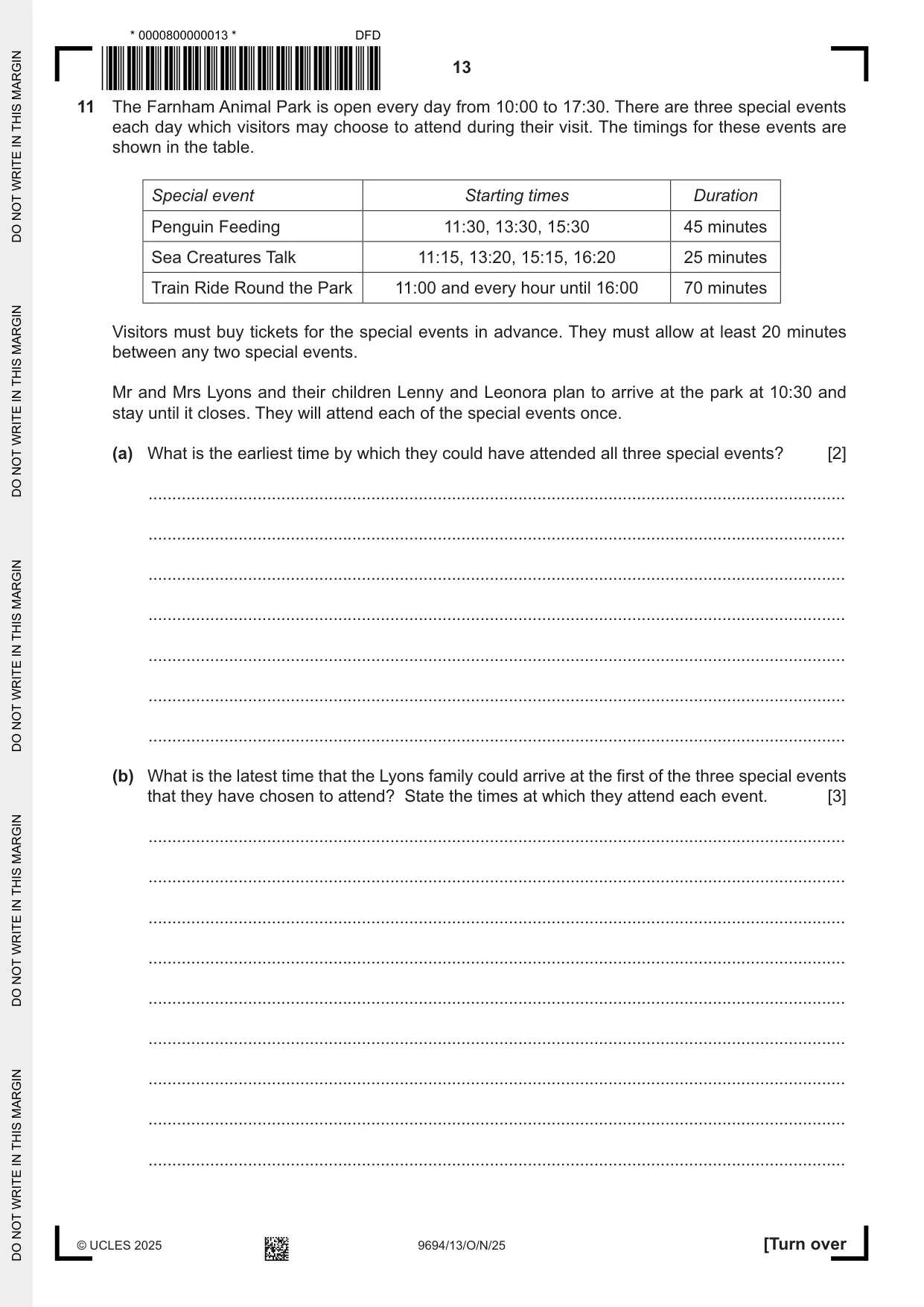 Cambridge A Level Thinking Skills 9694 2025 Oct/Nov Paper 1 · Variant 3 question paper, page 13 of 16