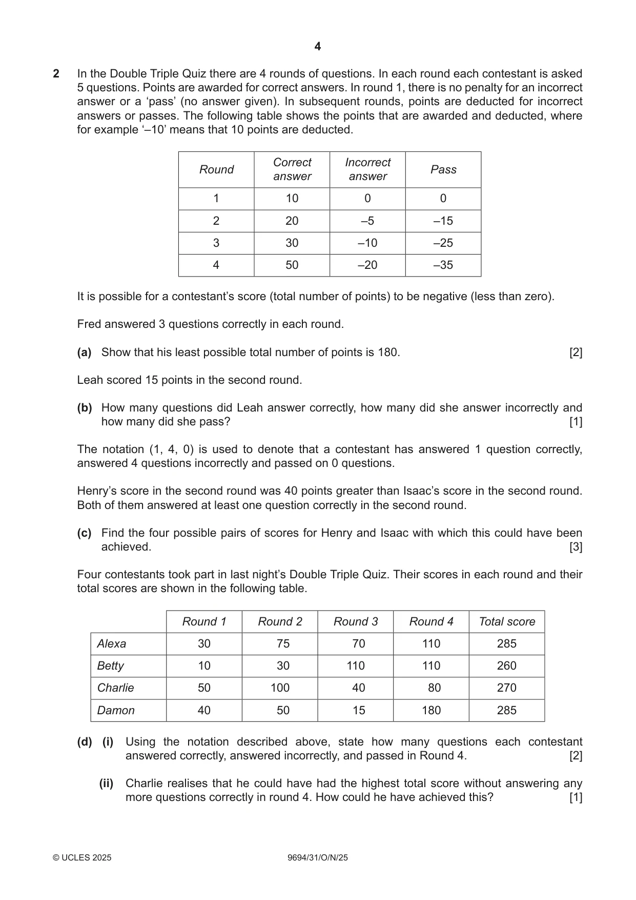 Cambridge A Level Thinking Skills 9694 2025 Oct/Nov Paper 3 · Variant 1 question paper, page 4 of 12