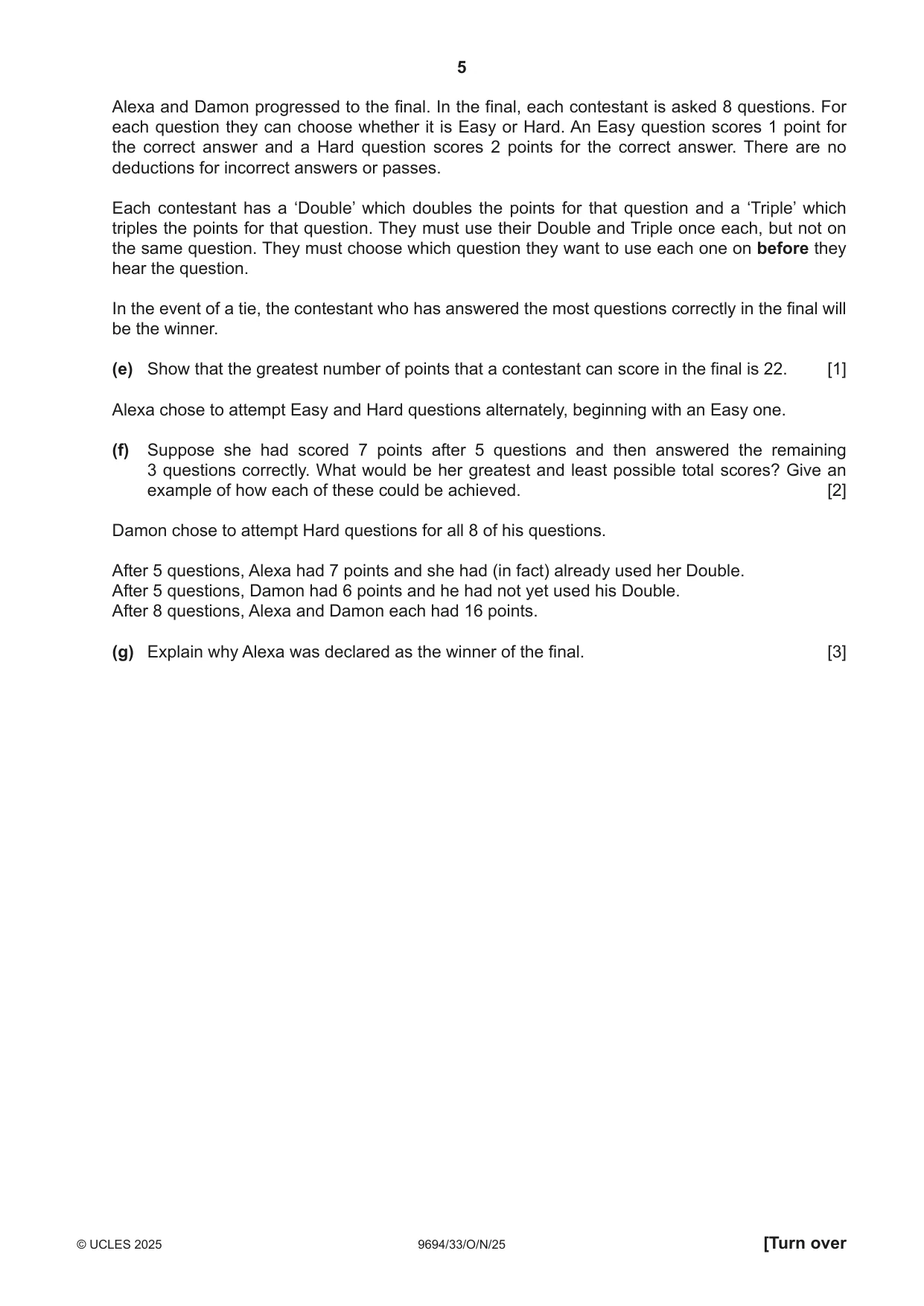 Cambridge A Level Thinking Skills 9694 2025 Oct/Nov Paper 3 · Variant 3 question paper, page 5 of 12