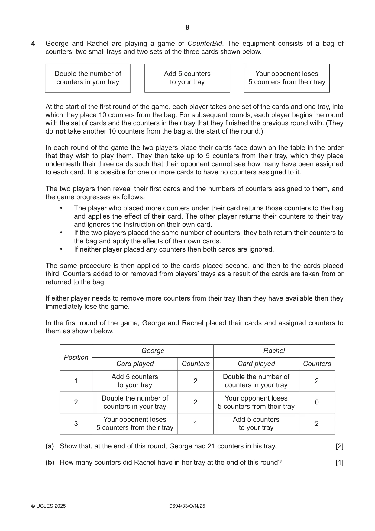 Cambridge A Level Thinking Skills 9694 2025 Oct/Nov Paper 3 · Variant 3 question paper, page 8 of 12