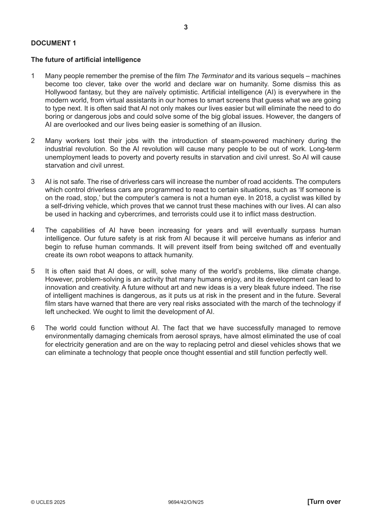 Cambridge A Level Thinking Skills 9694 2025 Oct/Nov Paper 4 · Variant 2 question paper, page 3 of 8