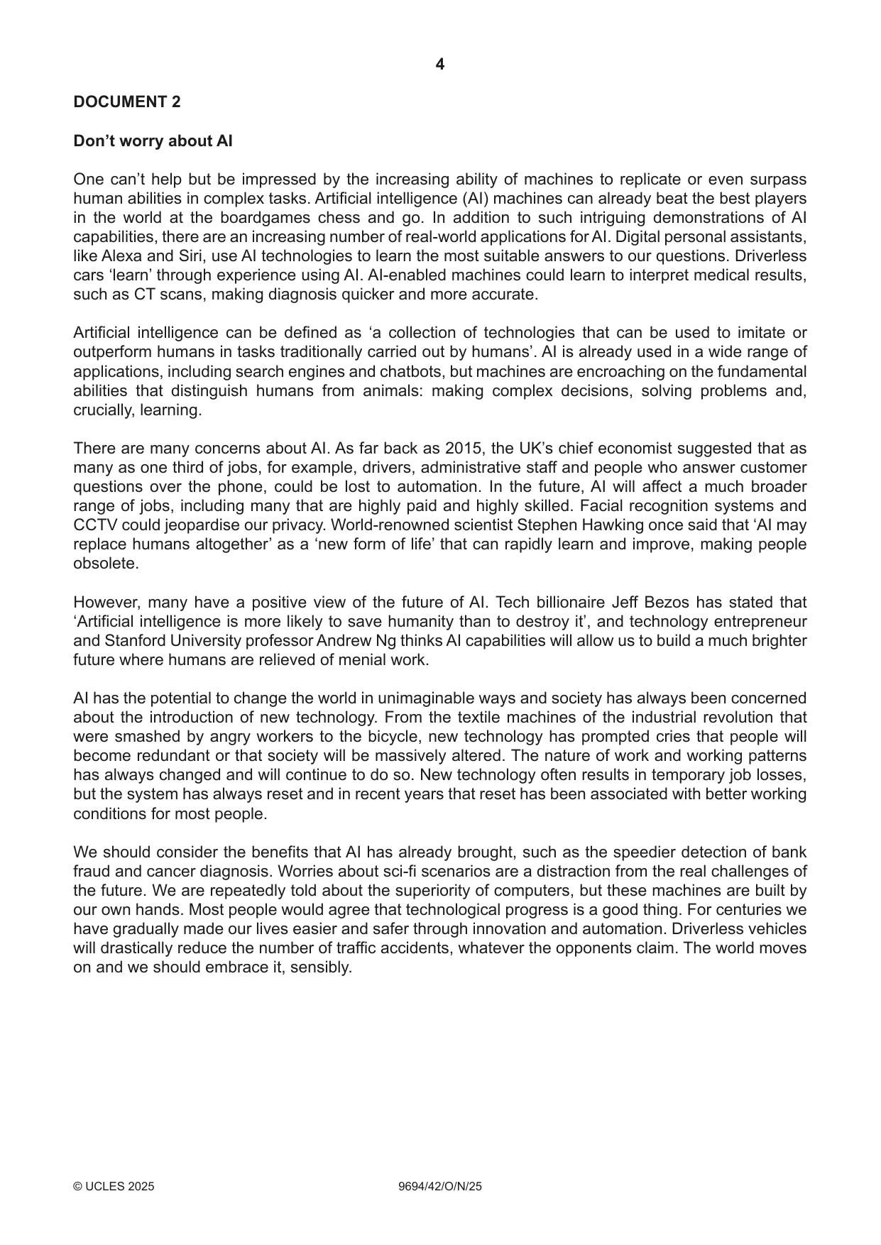 Cambridge A Level Thinking Skills 9694 2025 Oct/Nov Paper 4 · Variant 2 question paper, page 4 of 8