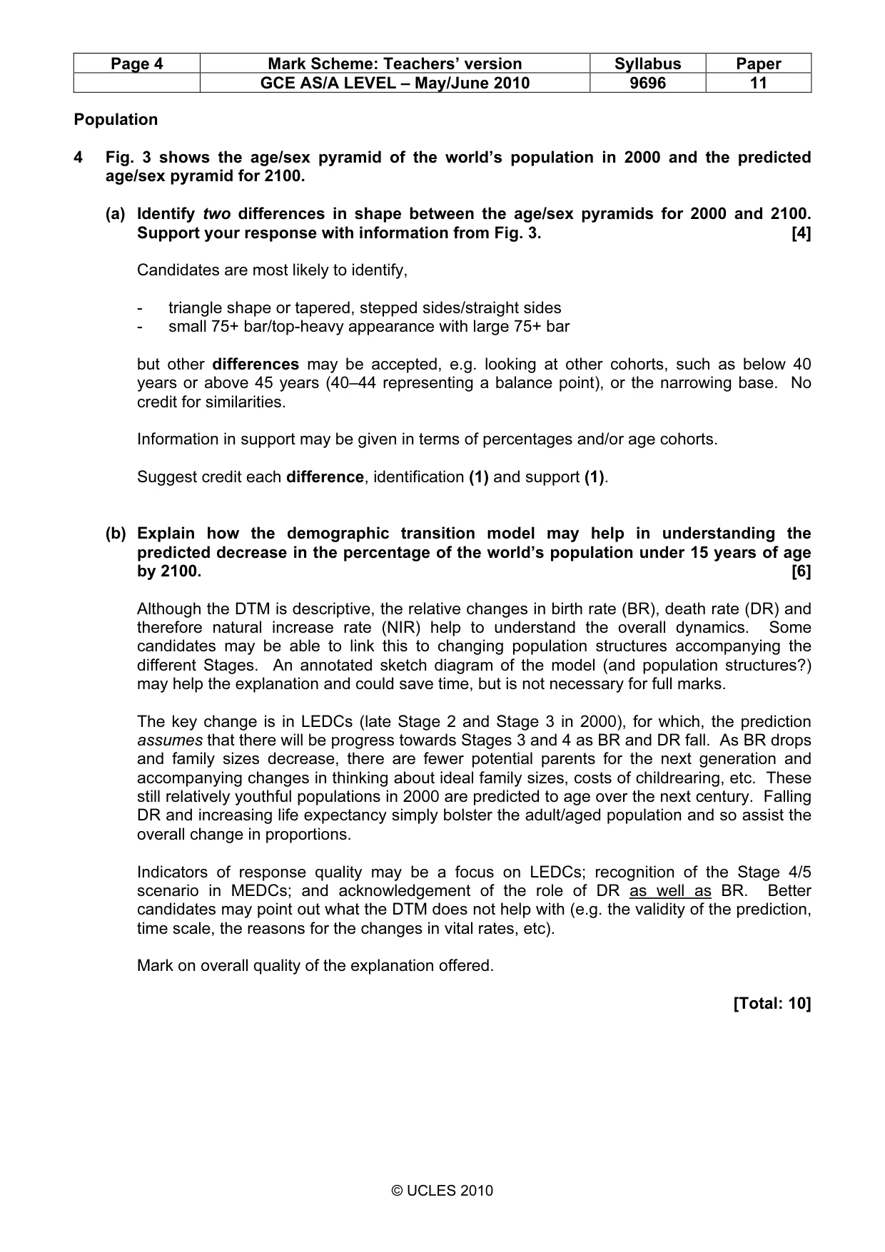 Mark scheme, page 4 of 12