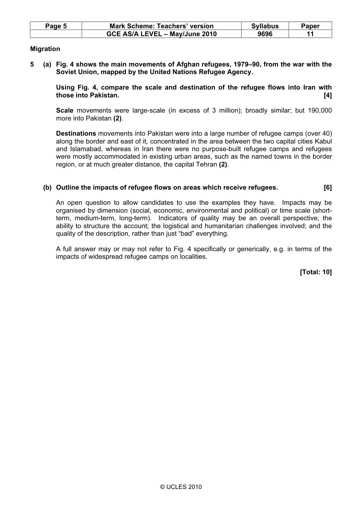 Mark scheme, page 5 of 12