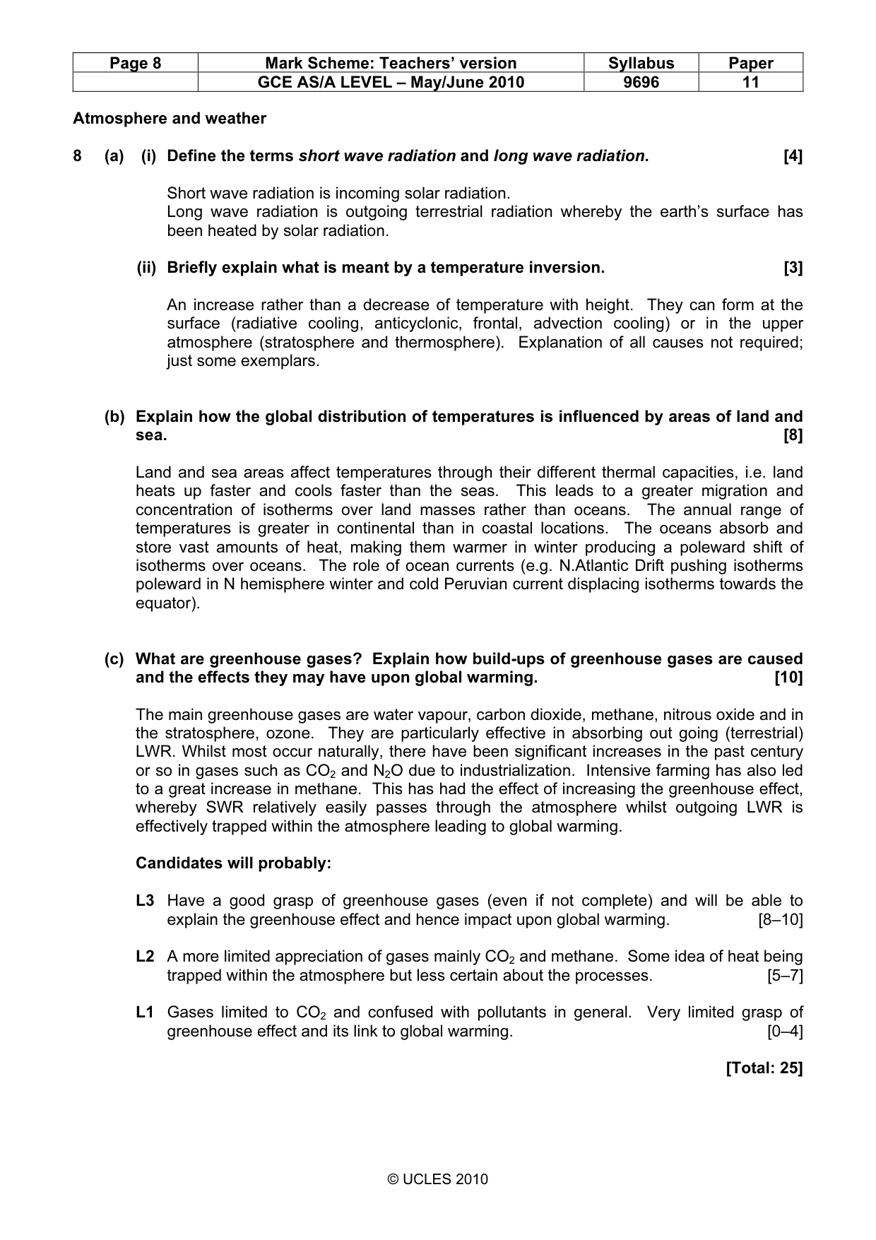 Mark scheme, page 8 of 12
