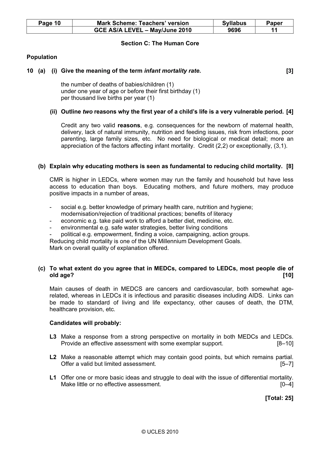 Mark scheme, page 10 of 12
