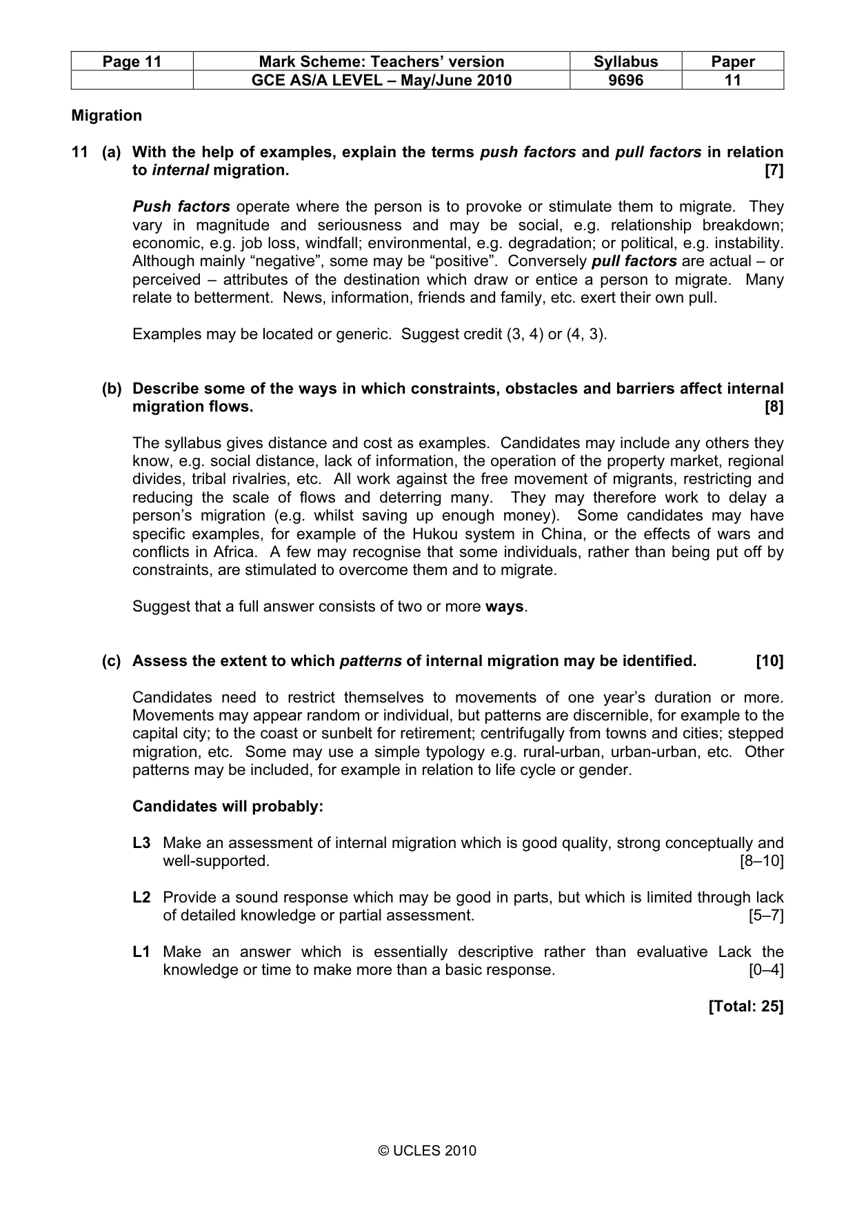 Mark scheme, page 11 of 12