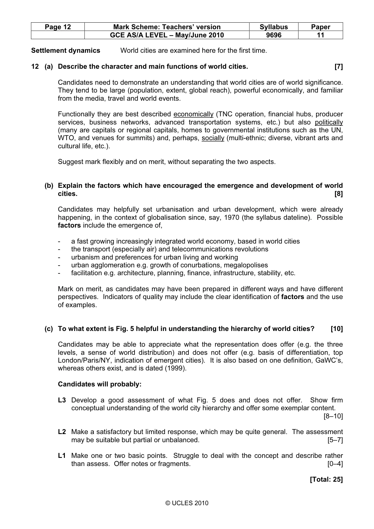 Mark scheme, page 12 of 12