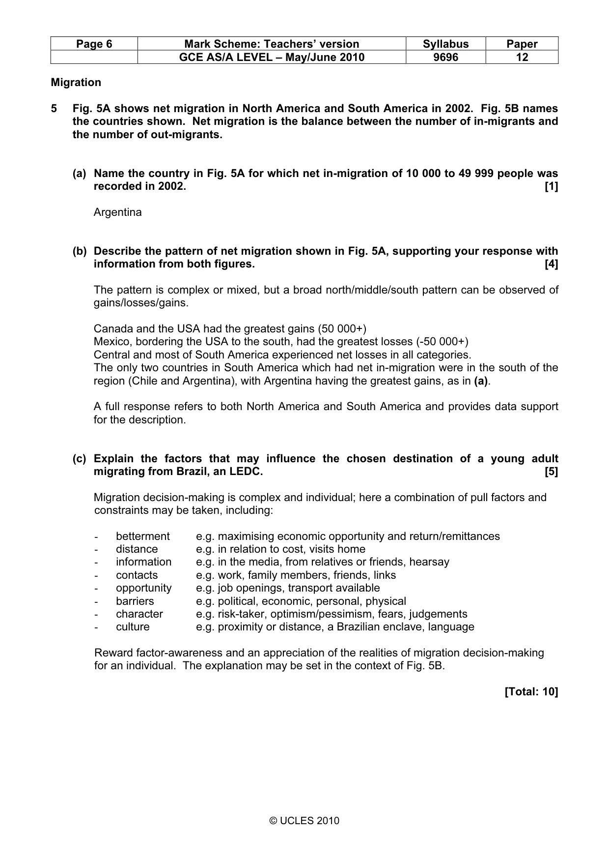 Mark scheme, page 6 of 13