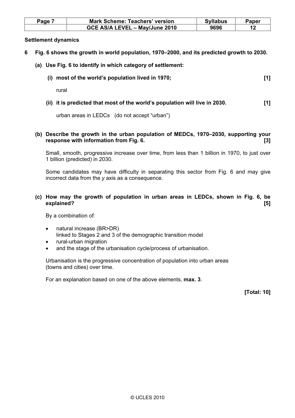Mark scheme, page 7 of 13