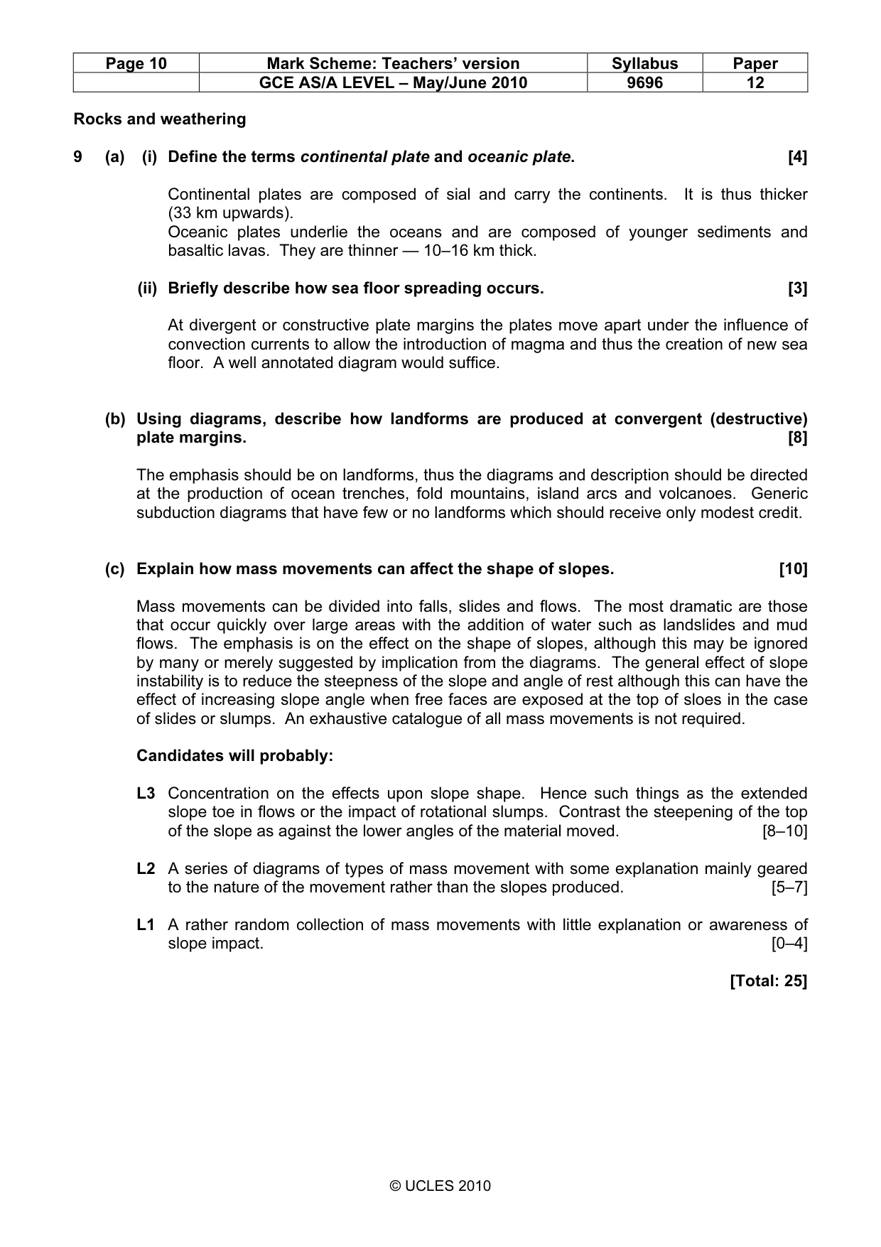 Mark scheme, page 10 of 13