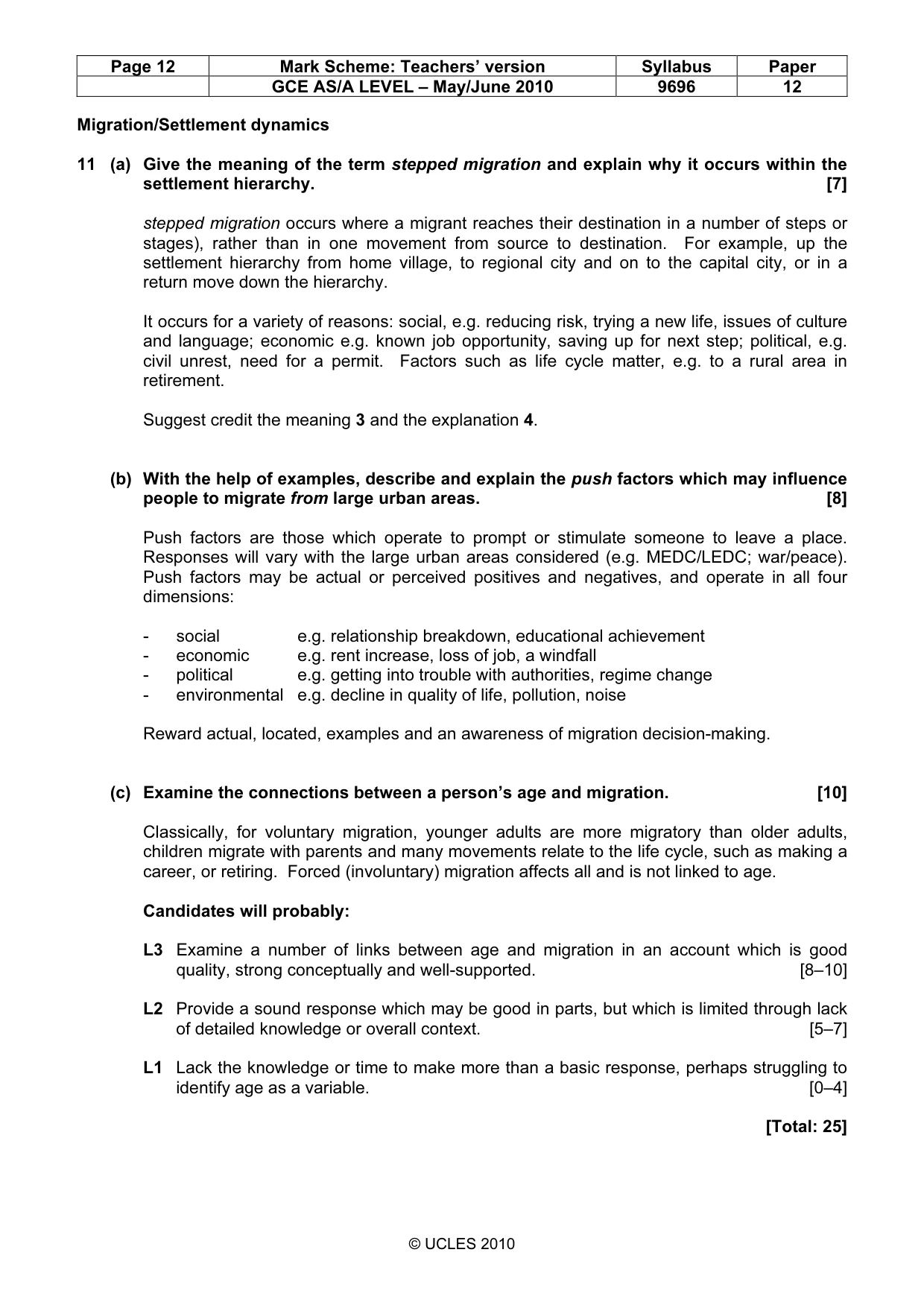Mark scheme, page 12 of 13