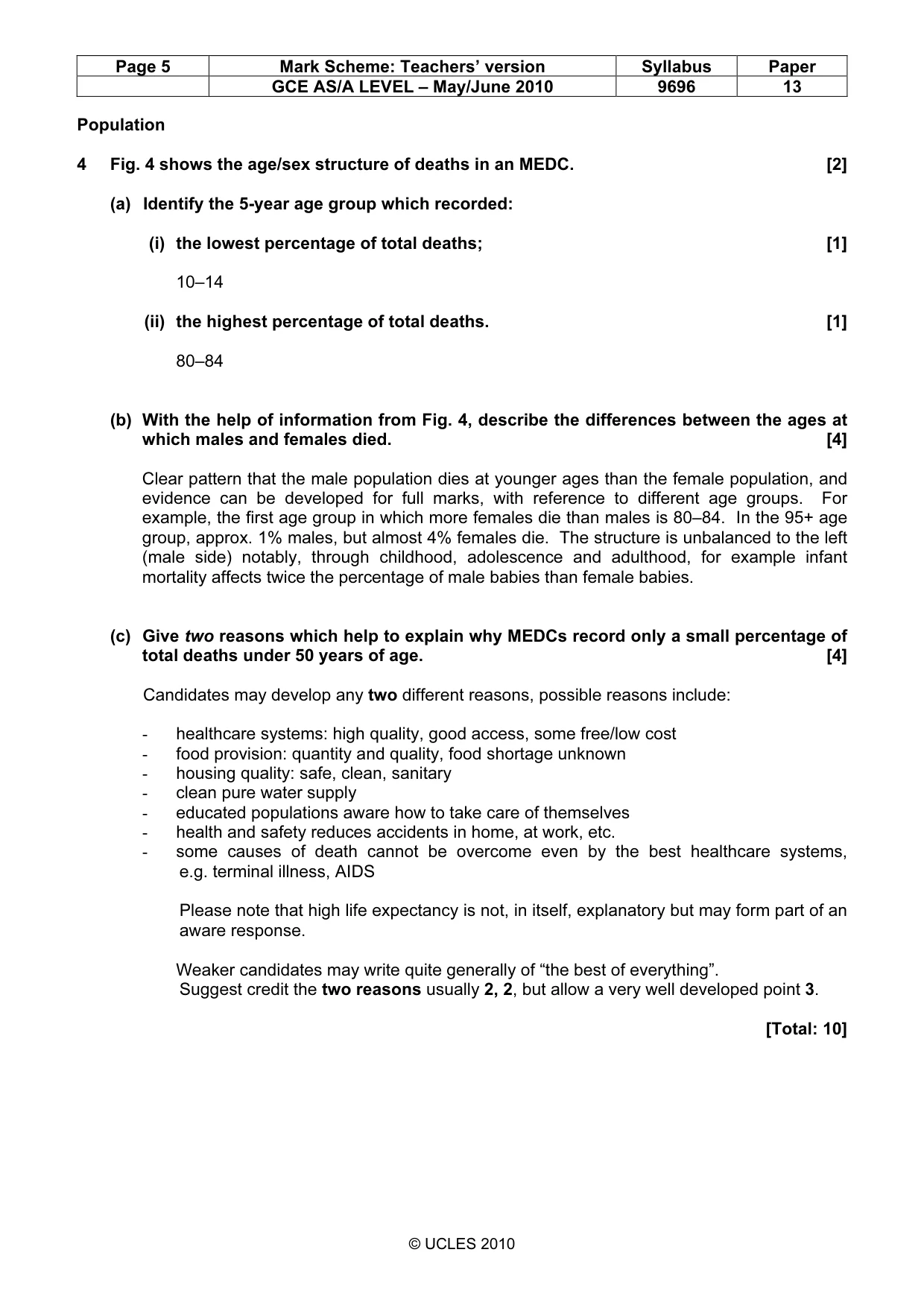 Mark scheme, page 5 of 13