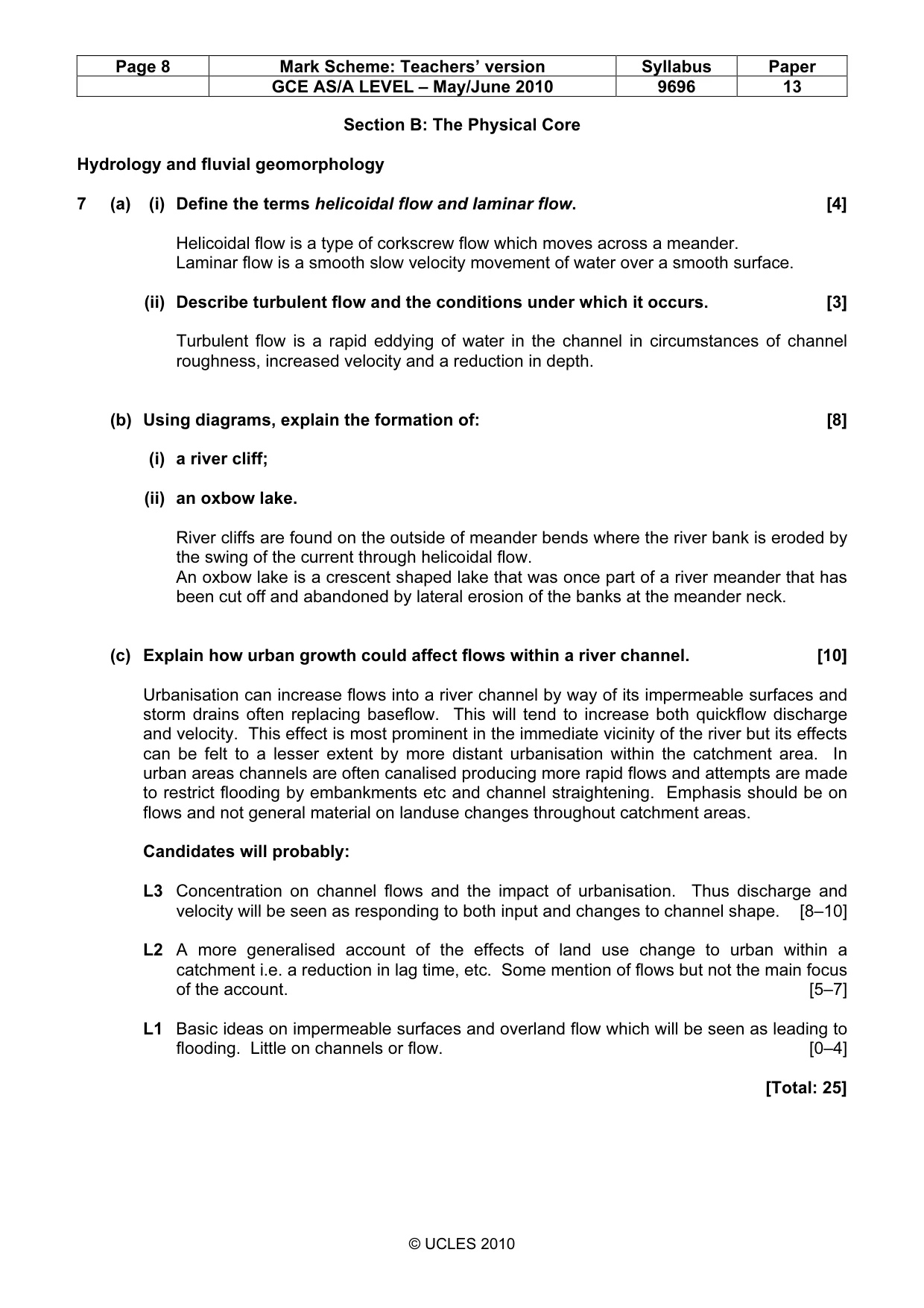 Mark scheme, page 8 of 13