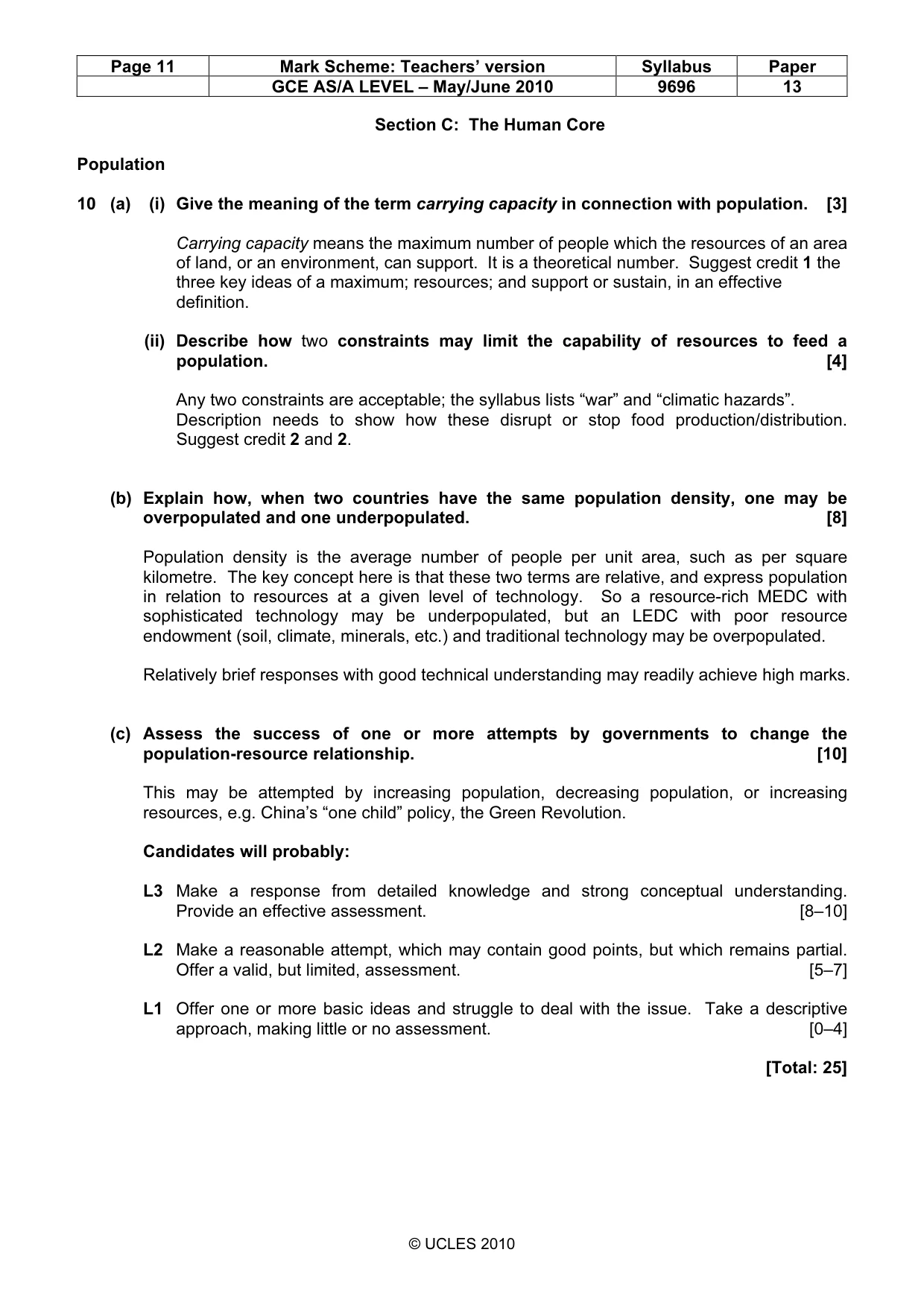 Mark scheme, page 11 of 13
