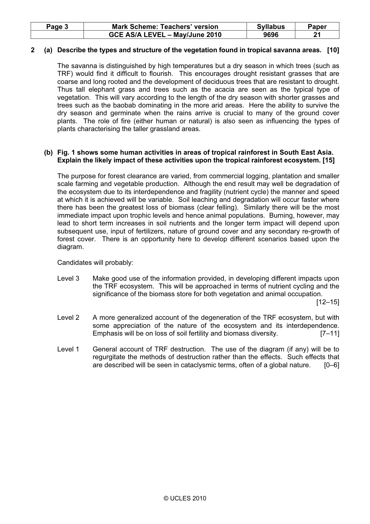 Mark scheme, page 3 of 9