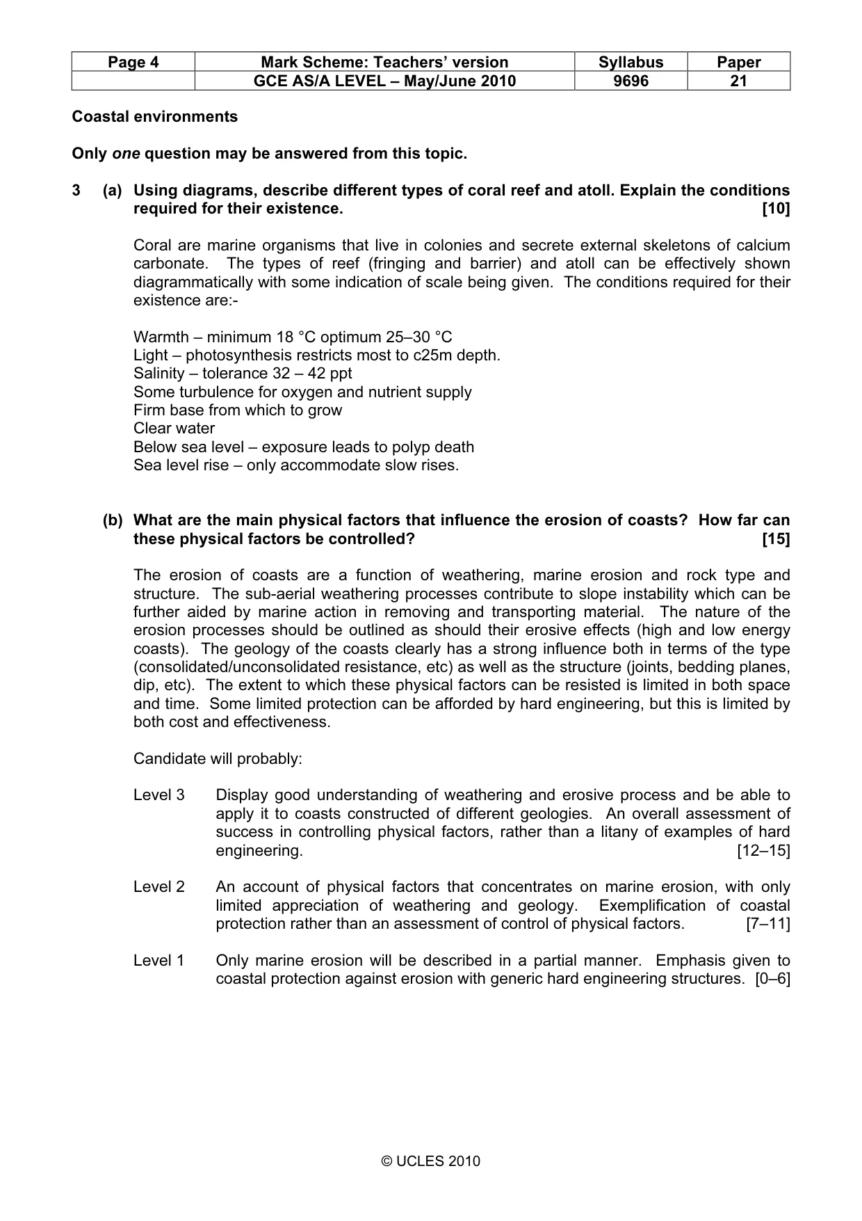 Mark scheme, page 4 of 9