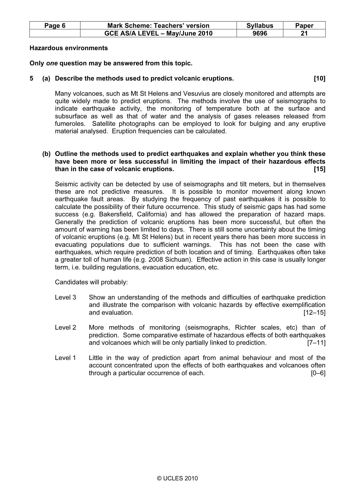 Mark scheme, page 6 of 9